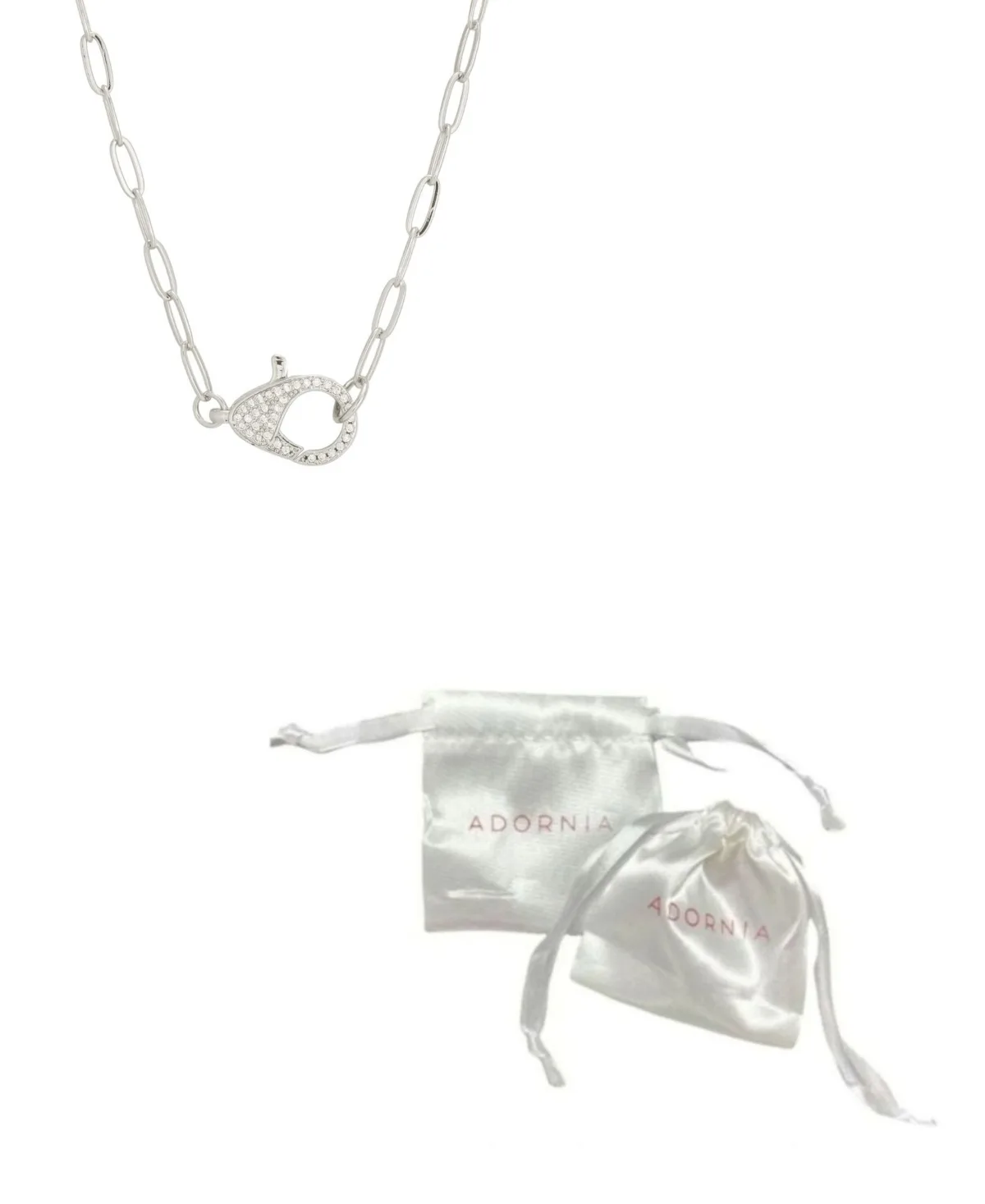 Cubic Zirconia Paperclip Necklace by Adornia