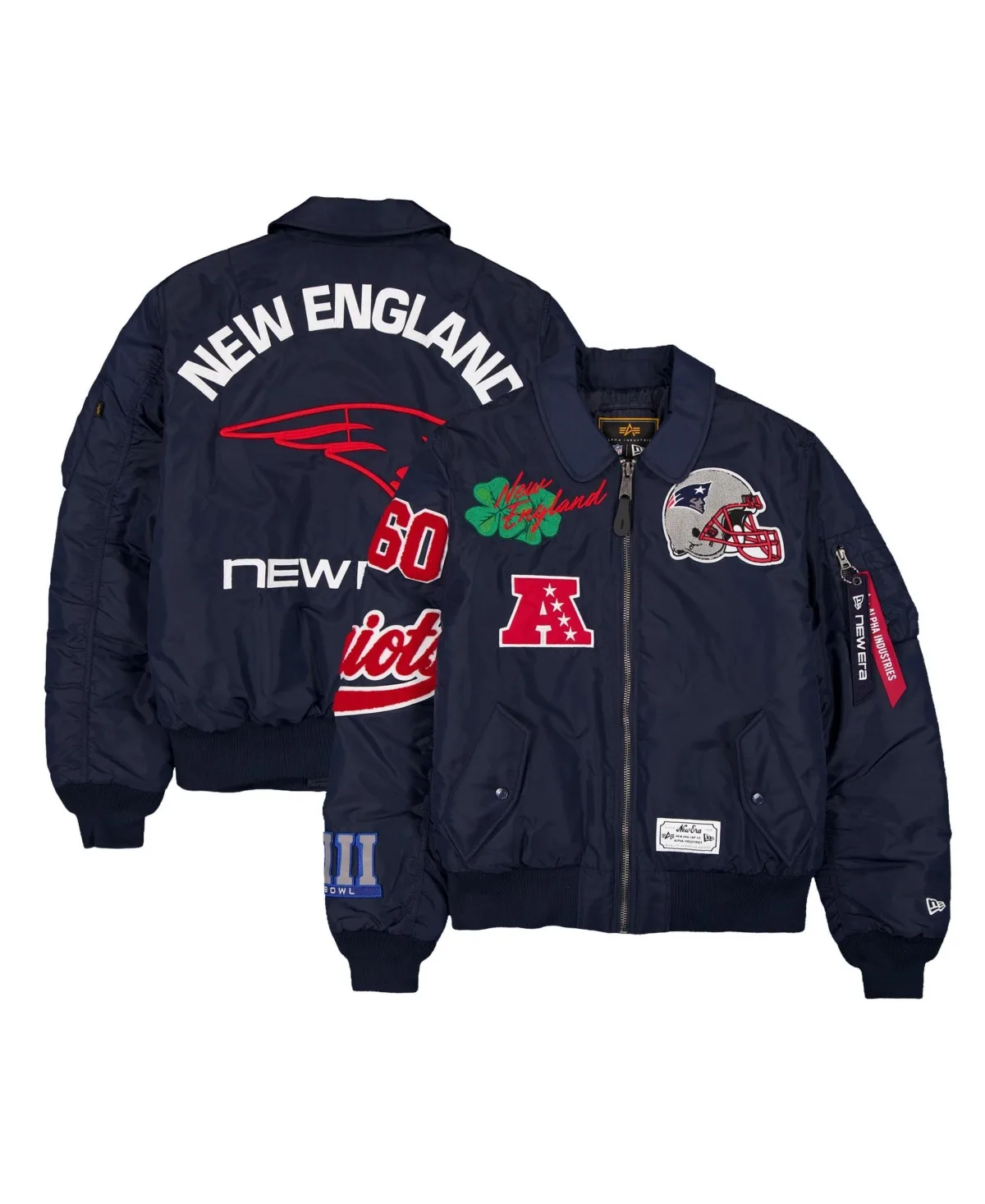 New Era x Alpha Industries New England Patriots Ma-1 Full-Zip Bomber Jacket by New Era