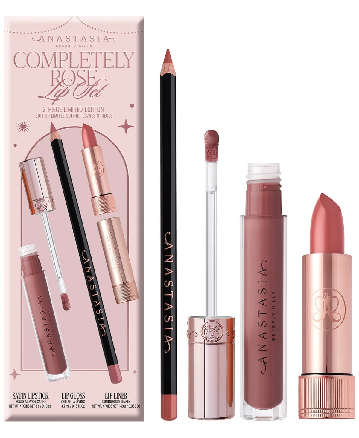 3-Piece Completely Rose Lip Set by Anastasia Beverly Hills