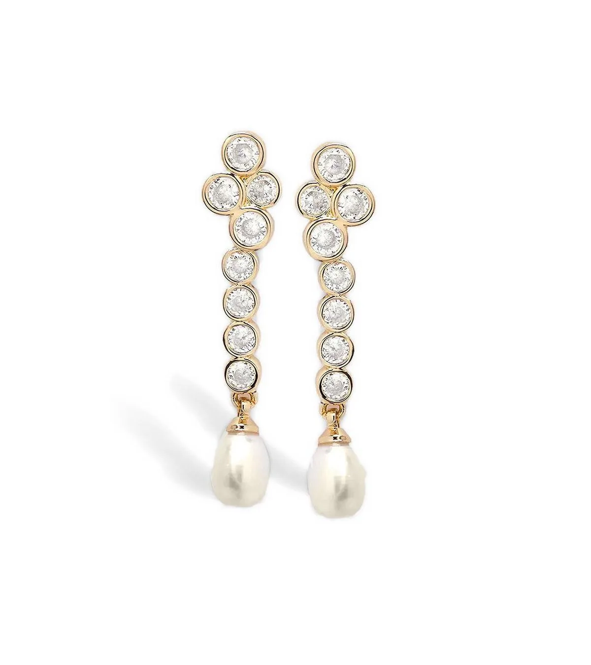 Crystal and Pearl Gold-Tone Averi Drop Earrings by Yoj