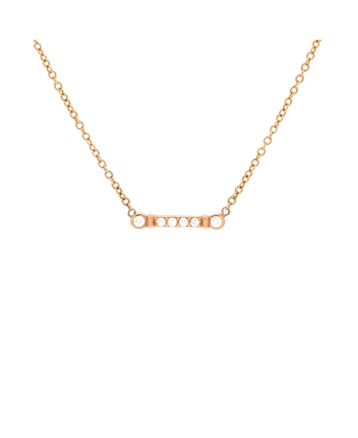 Pre-Owned Tiffany and Co Fleur De Lis Key Bar Pendant Necklace - 18k Rose Gold by Tiffany & Co.