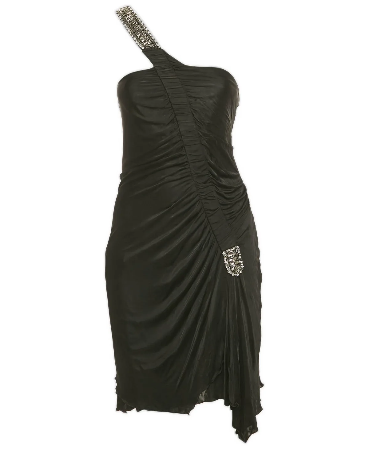 Pre-Owned Roberto Cavalli Embellished Jersey One Shoulder Mini Dress by Roberto Cavalli