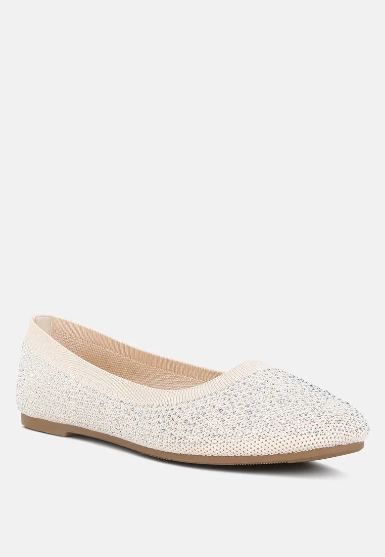 Splash Rhinestones Embellished Ballet Flats by London Rag
