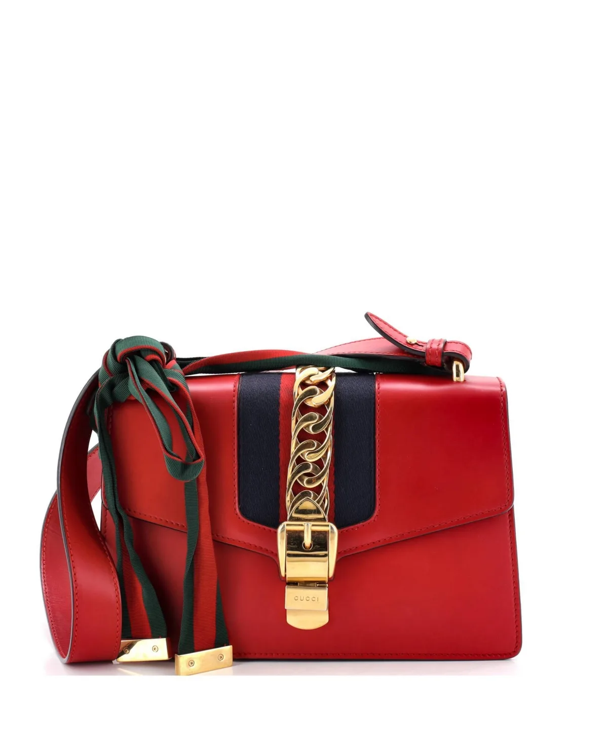 Pre-Owned Gucci Small Leather Sylvie Shoulder Bag