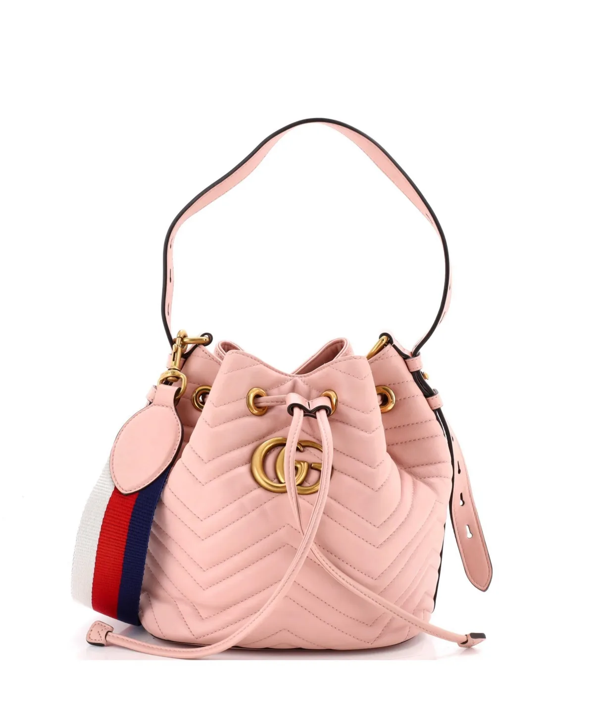 Pre-Owned Gucci Small Gg Marmont Bucket Bag Matelasse Leather by Gucci