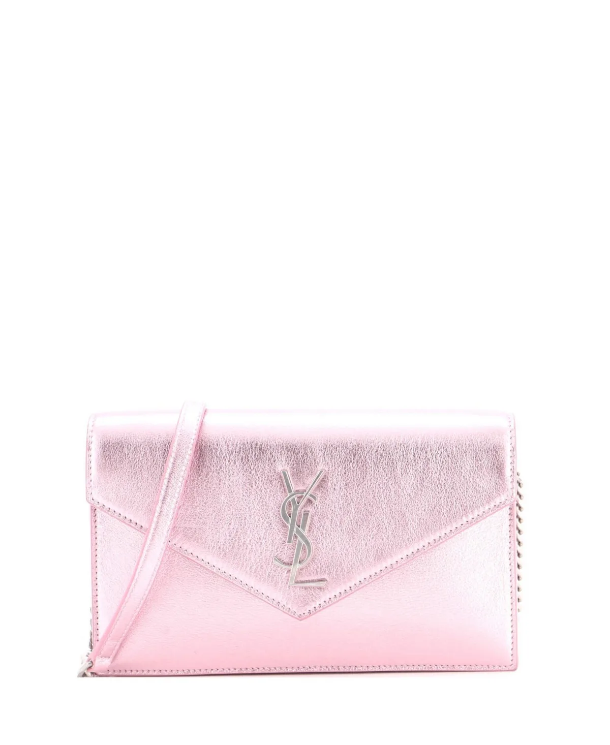 Pre-Owned Saint Laurent Small Classic Monogram Wallet on Chain Leather by Saint Laurent