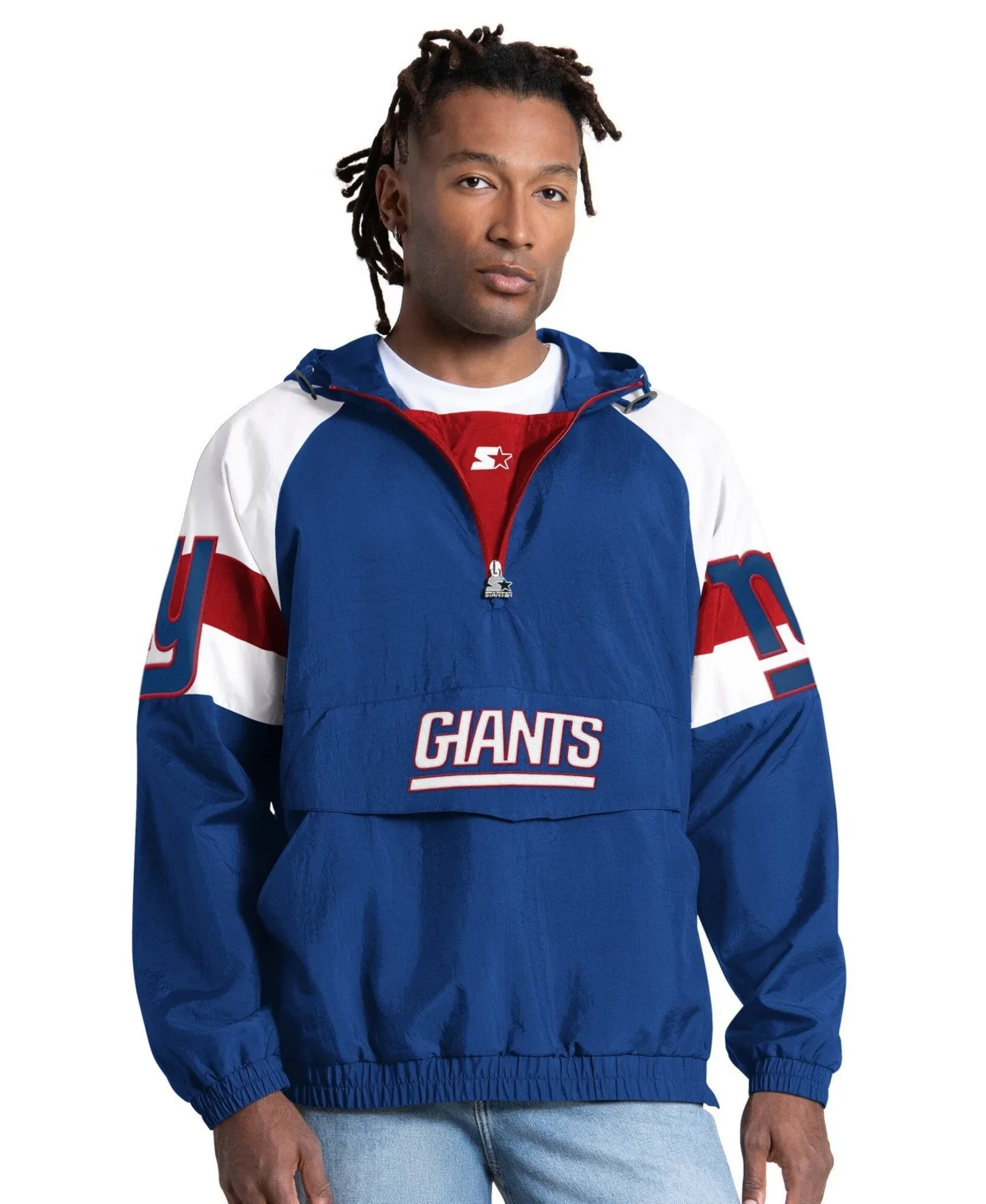 New York Giants Street Cut Half-Zip Jacket by Starter