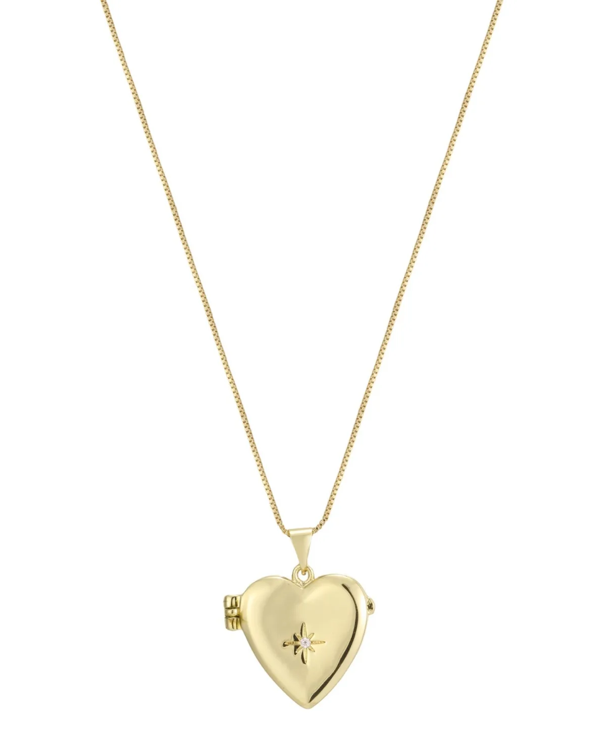 Cubic Zirconia Heart Locket Necklace