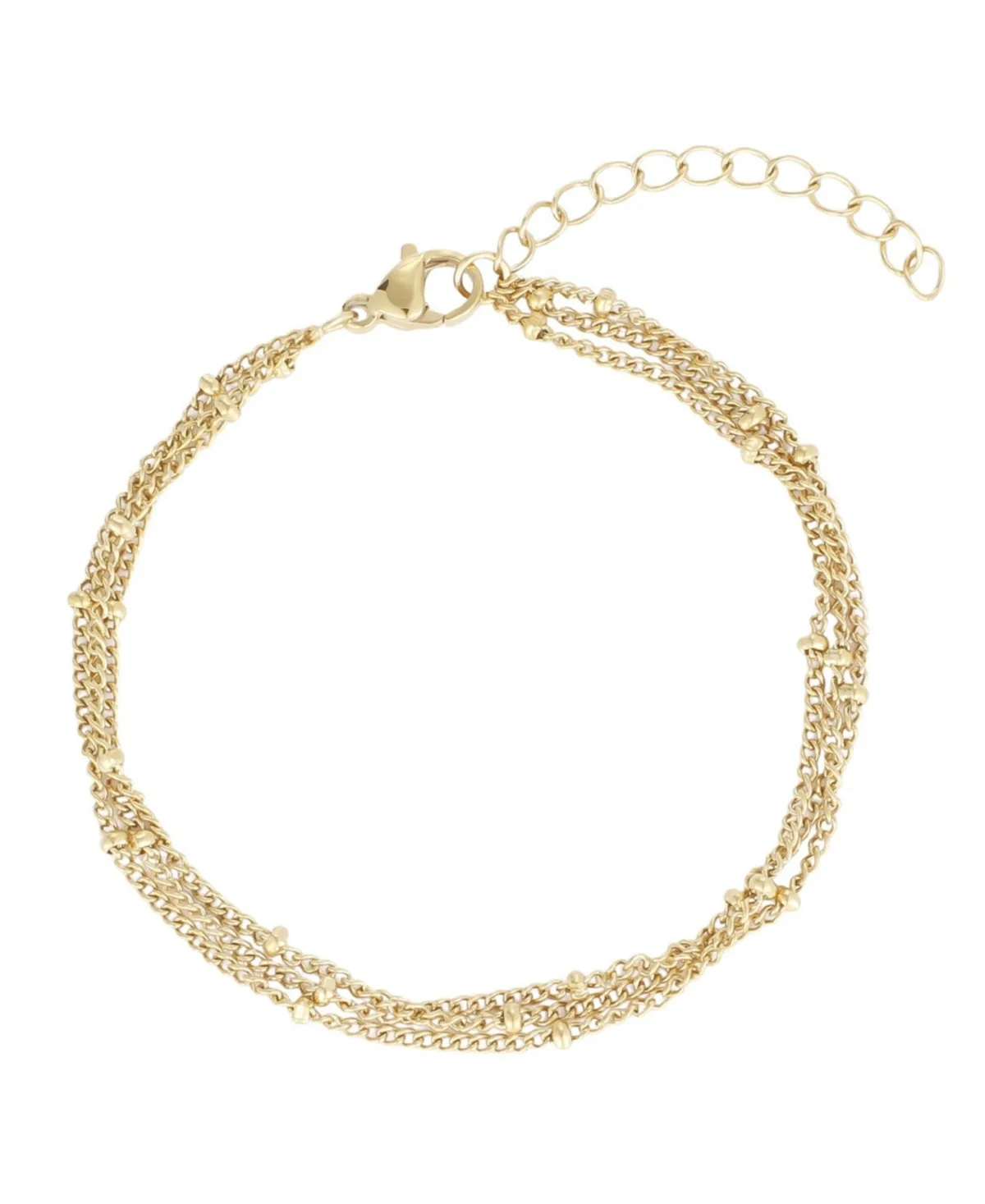 Gold-Tone 3-Satellite Multi-Strand Adjustable Bracelet by Adornia