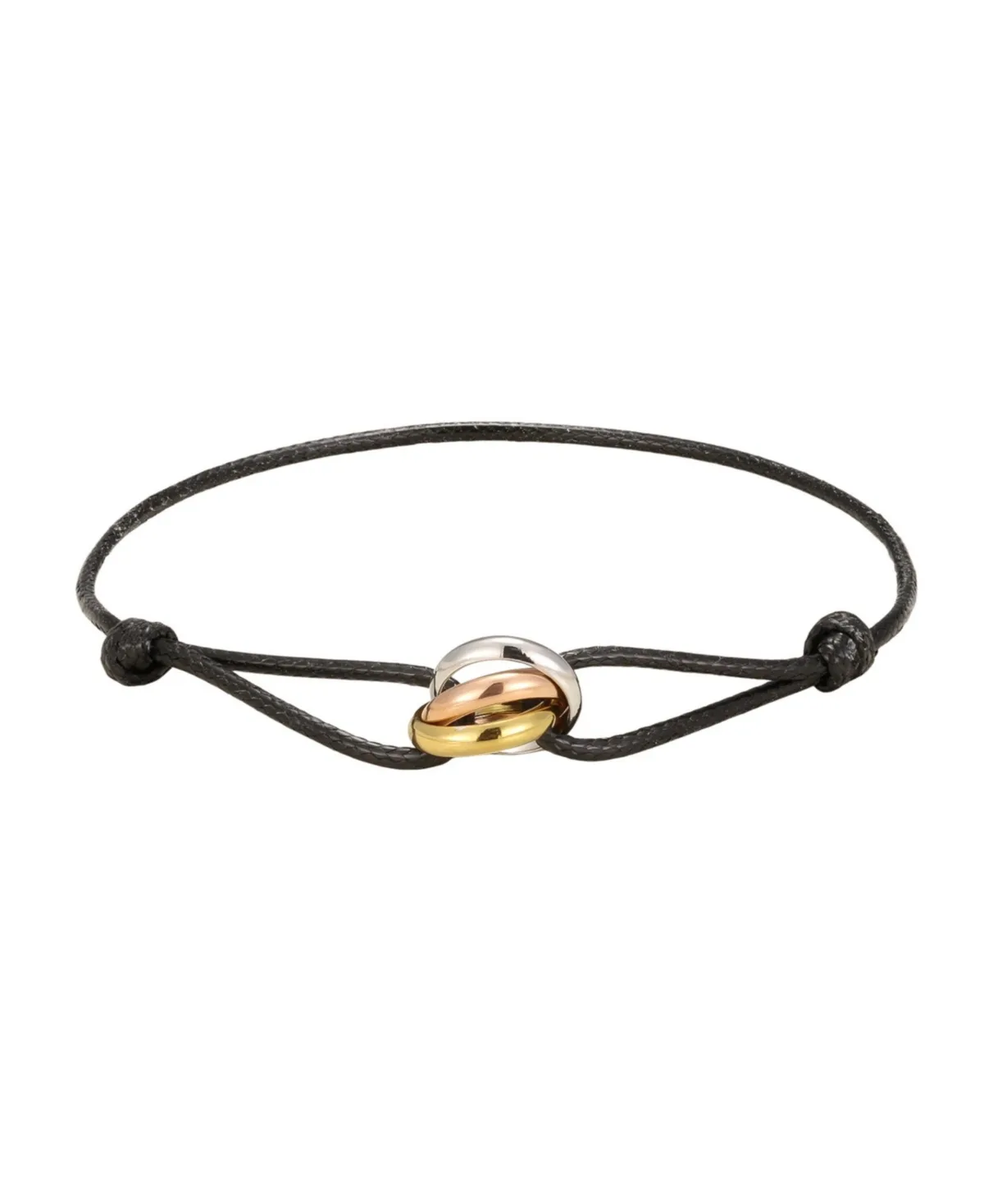 Infinity Trio Adjustable Gold-Plated Stainless Steel Bracelet by Adornia