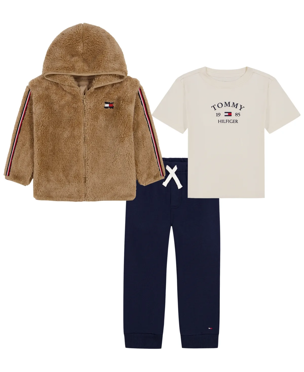 Short-Sleeve T-Shirt, Hooded Sherpa Jacket and Joggers, 3-Piece Set by Tommy Hilfiger