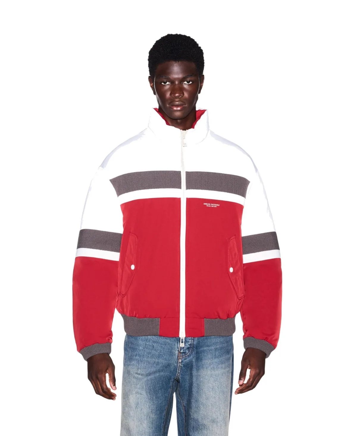 A - x Armani Exchange Colorblock Bomber Jacket by Armani