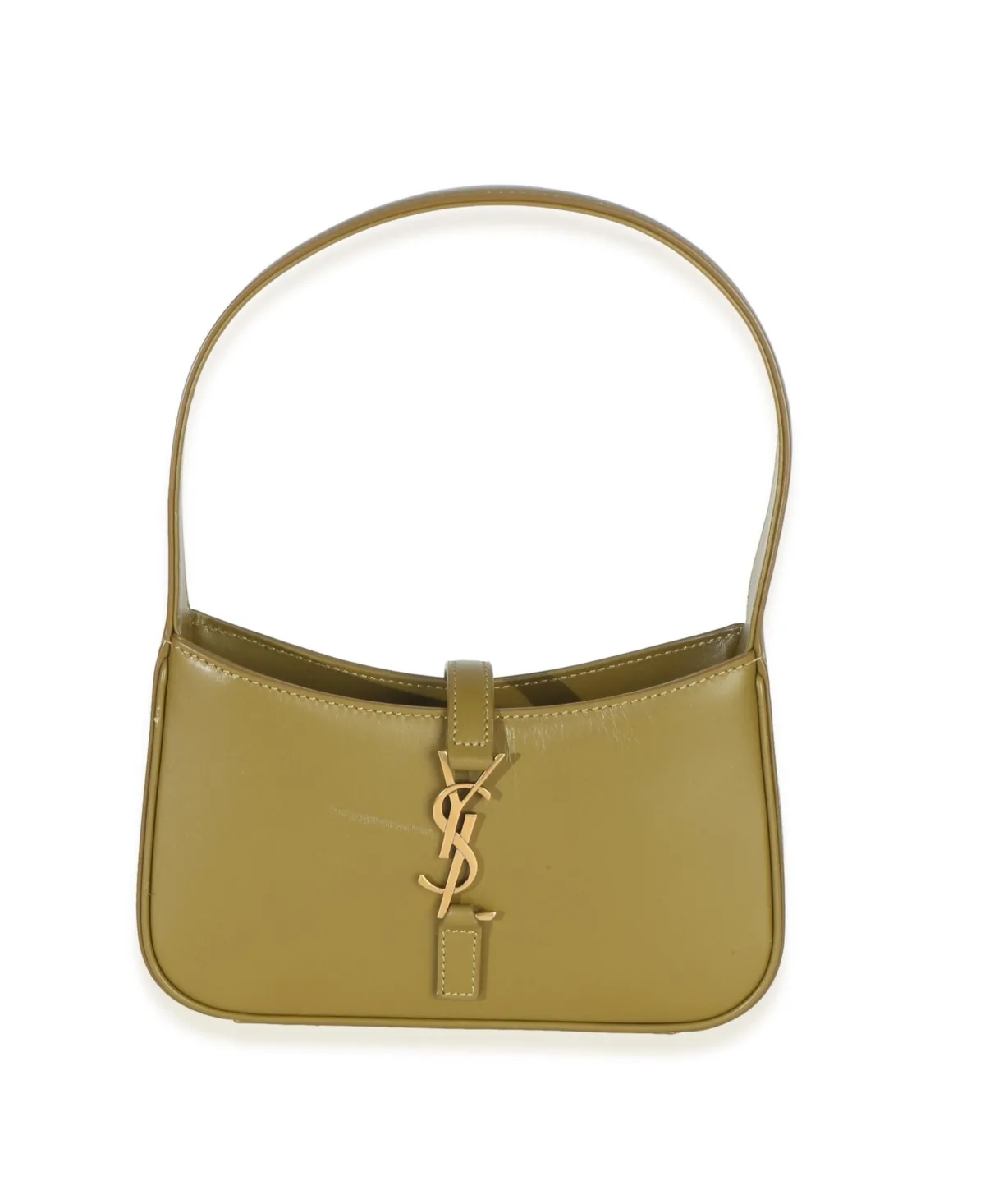 Pre-Owned Saint Laurent Olive Smooth Calfskin Mini Le 5 a 7 Hobo