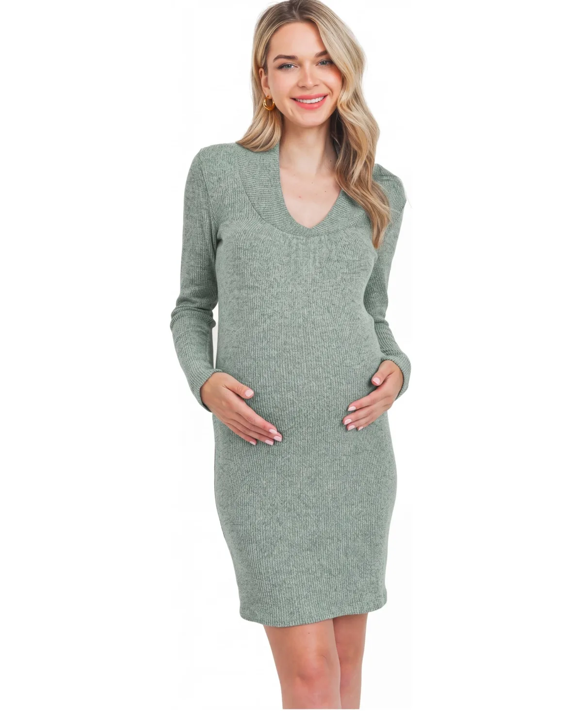 Sweater Knit Ribbed Dress