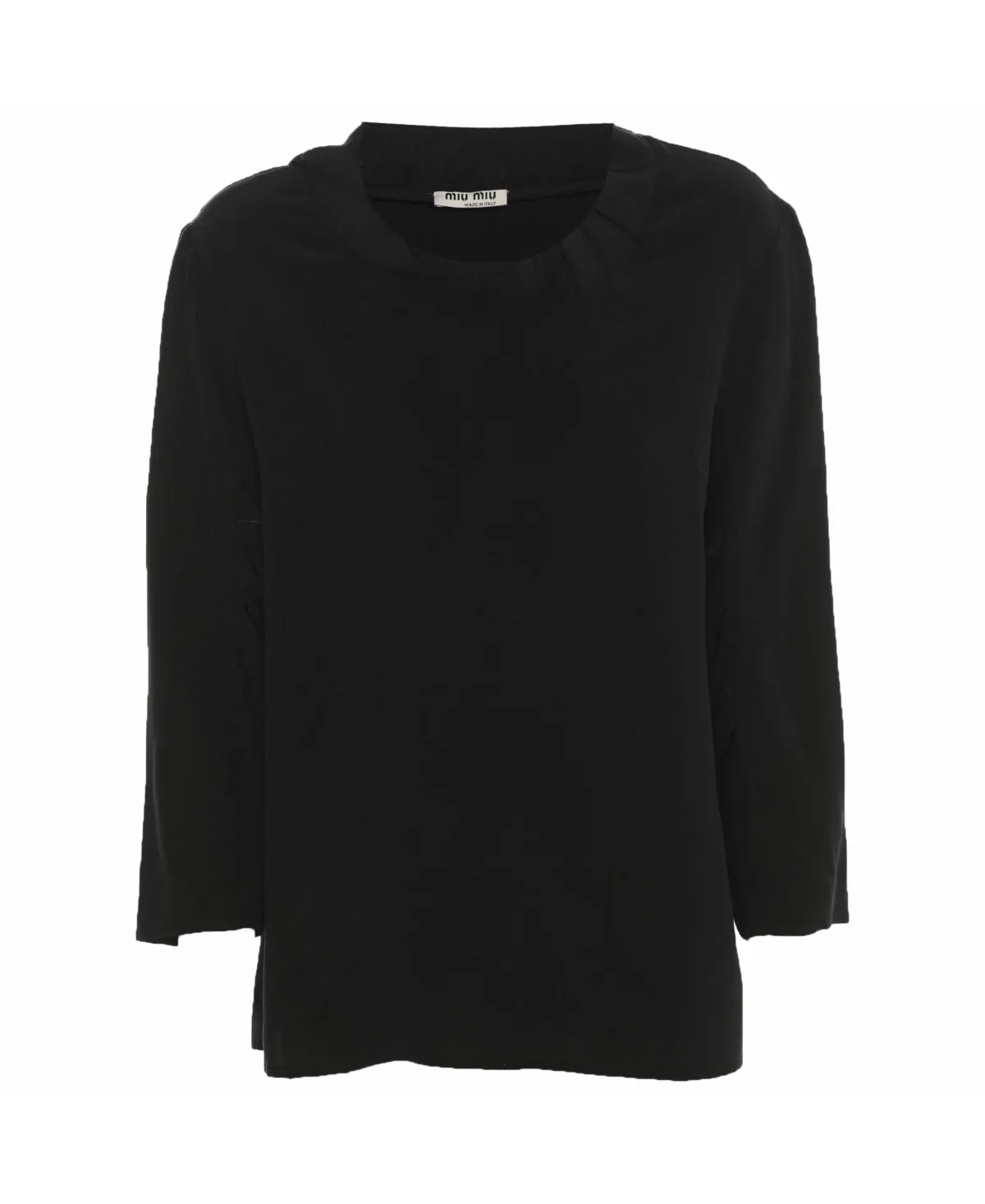 Pre-Owned Miu Miu Ruffled Crepe Long-Sleeve Top by Miu Miu