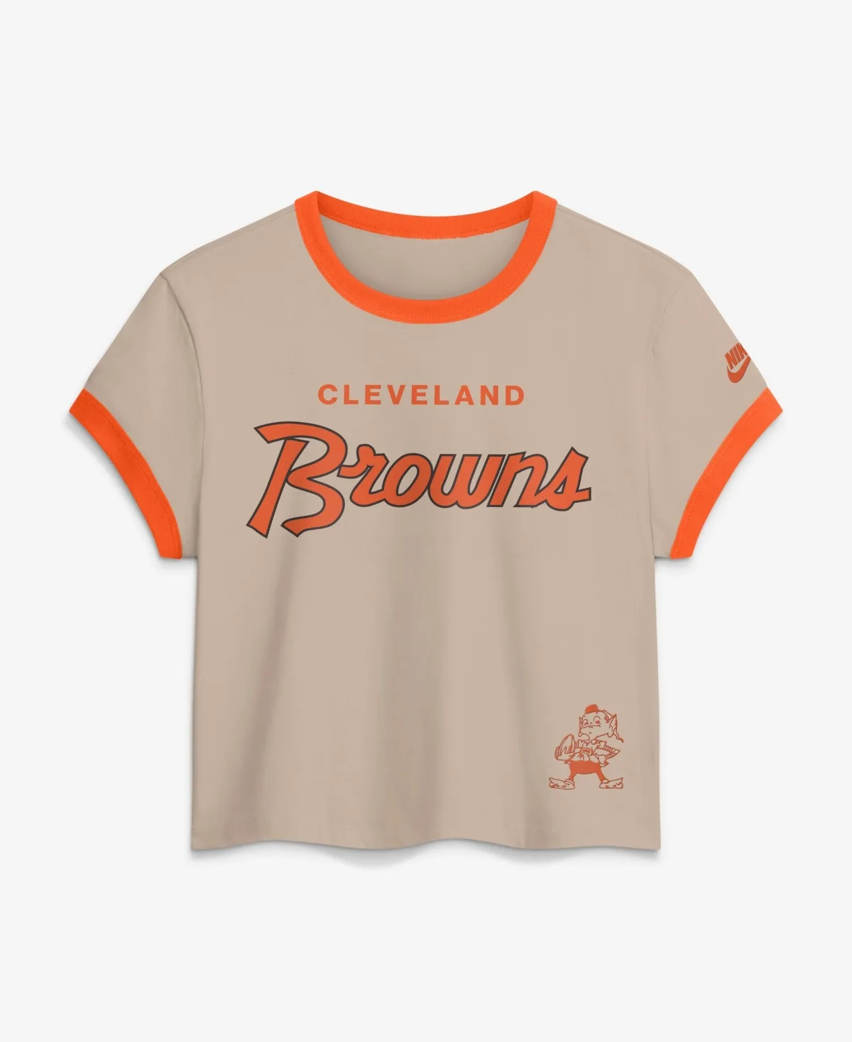 Cleveland Browns Rewind Ringer Mod Cropped T-Shirt by Nike