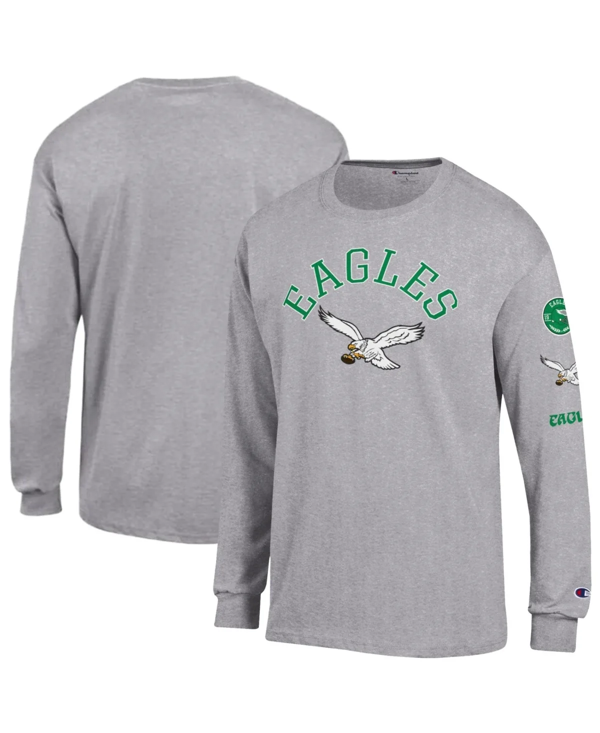 Philadelphia Eagles Long-Sleeve Crewneck T-Shirt by Champion