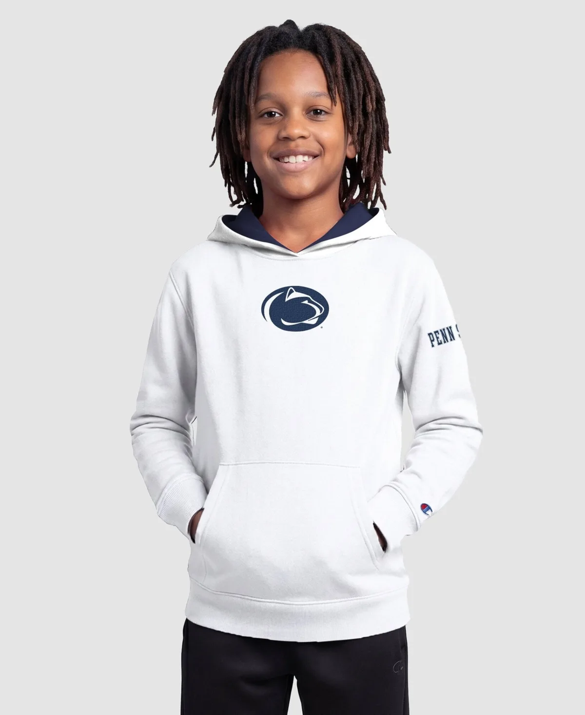 Hooded Kangaroo-Pocket Relaxed-Fit Cotton-Blend Hoodie by Champion