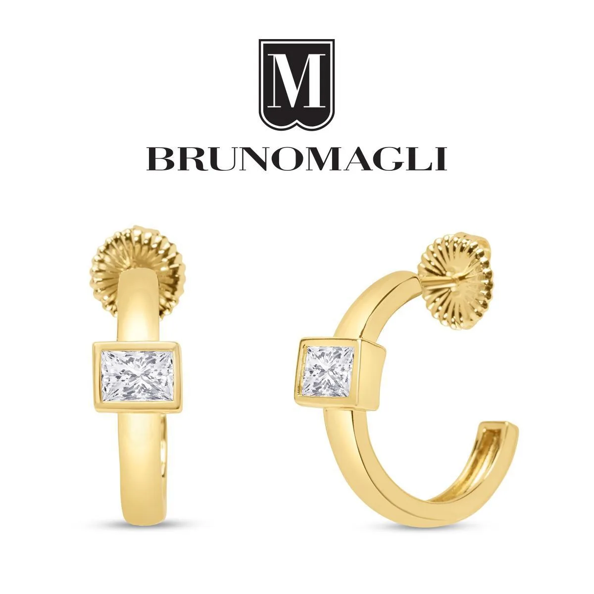 Crystal Gold-Tone Felecia Dangle Hoop Earrings by Bruno Magli