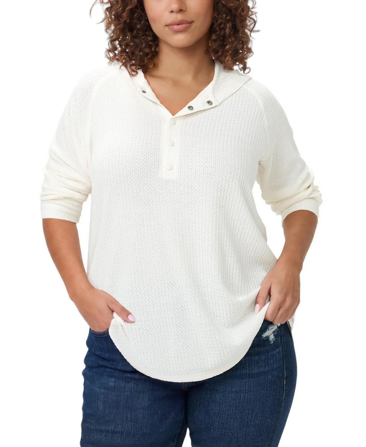 Waffle Varsity Snap-Button Hoodie by Torrid
