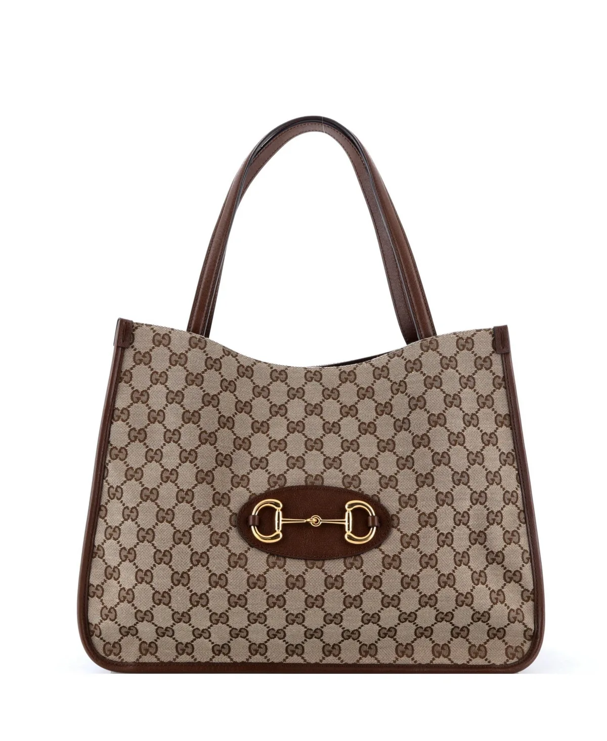Pre-Owned Gucci Medium Horsebit 1955 Canvas and Leather Monogram Tote by Gucci