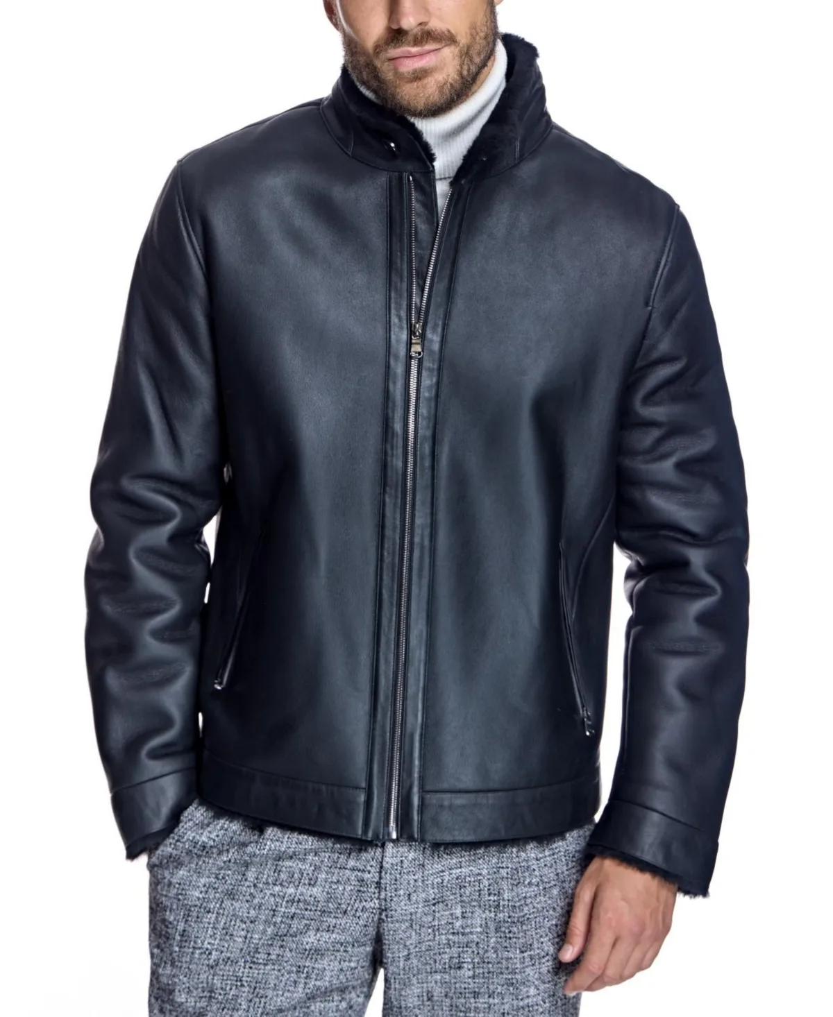 Slim Fit Nappa Shearling Jacket by Julia & Stella by Maximilian