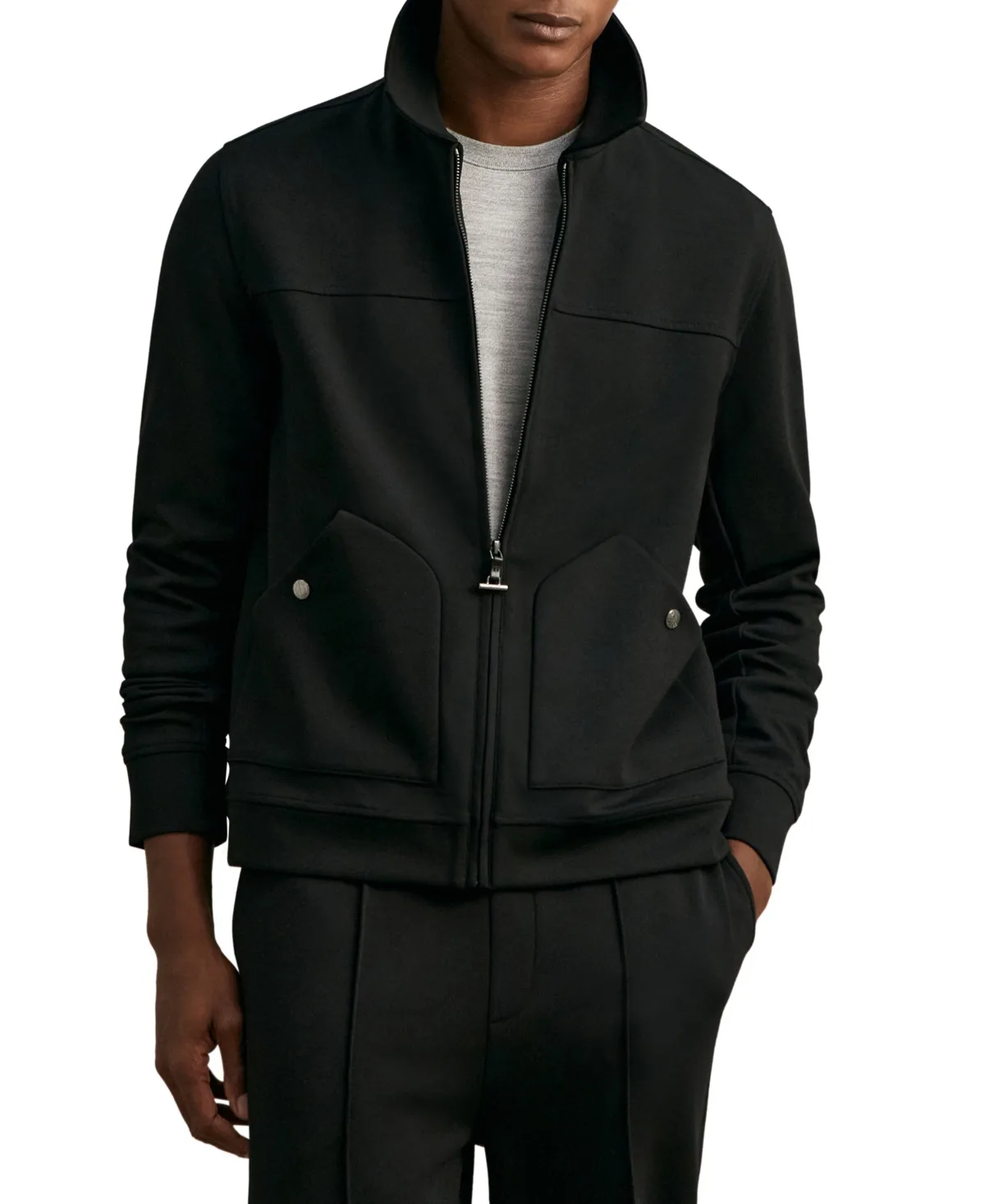 Newland Premium Interlock Zip-Through Overshirt by Reiss