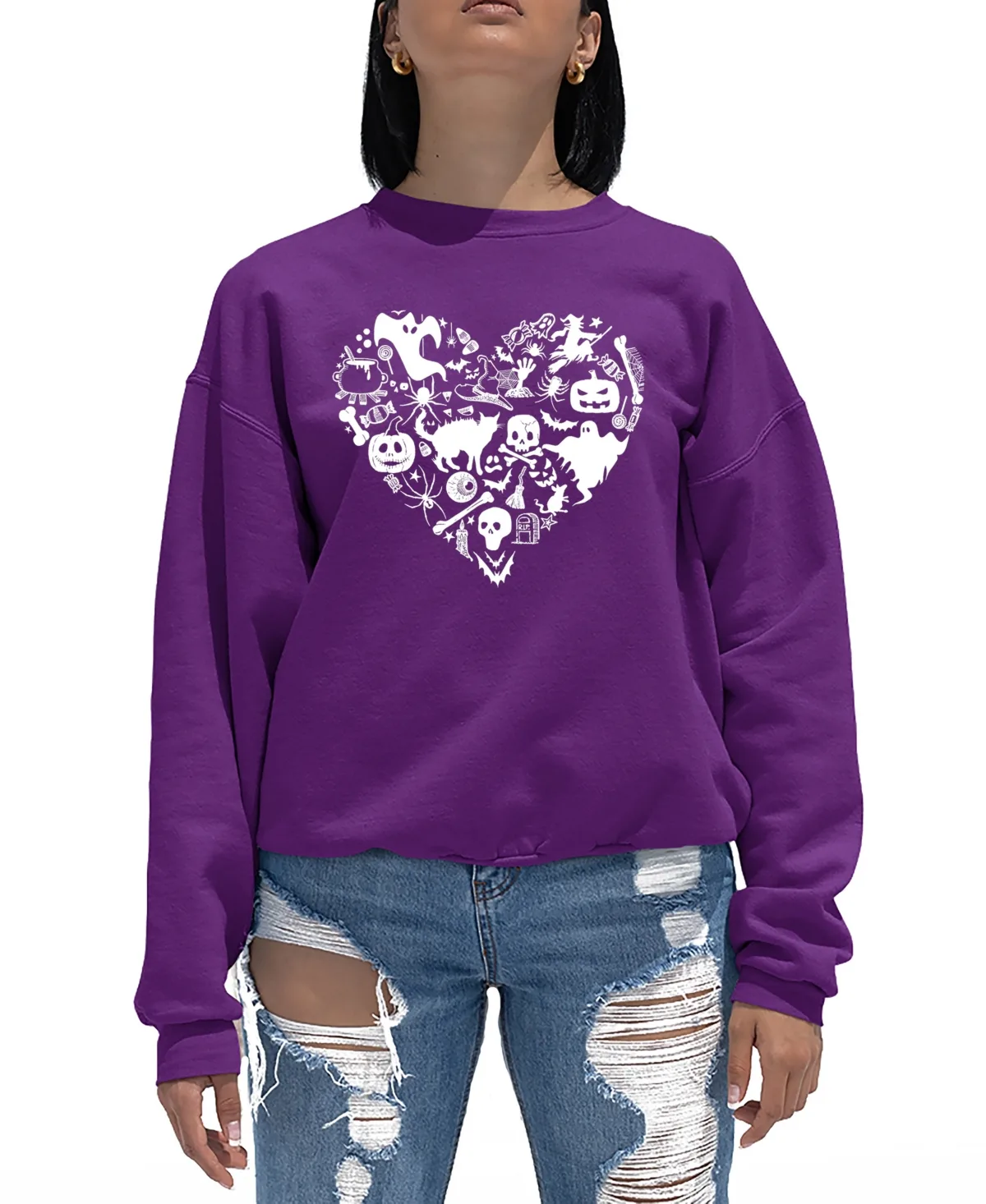 Halloween Heart Art Crewneck Sweatshirt by LA Pop Art