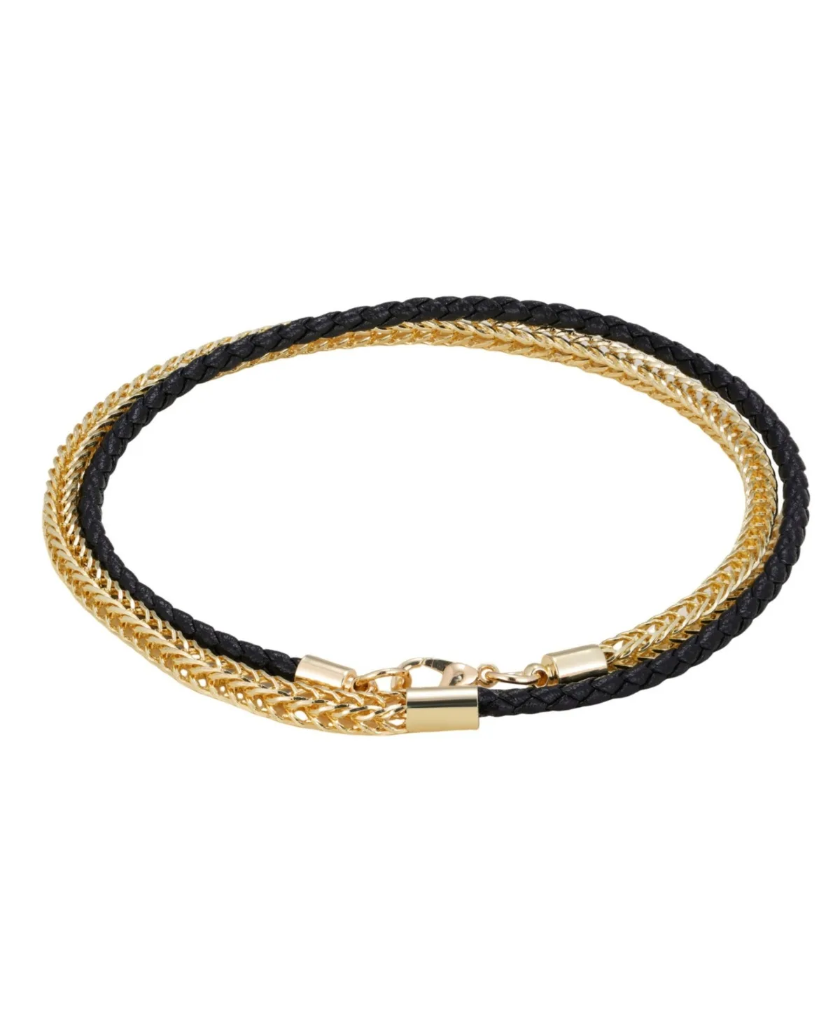 Gold-Tone Leather Bracelet by Adornia