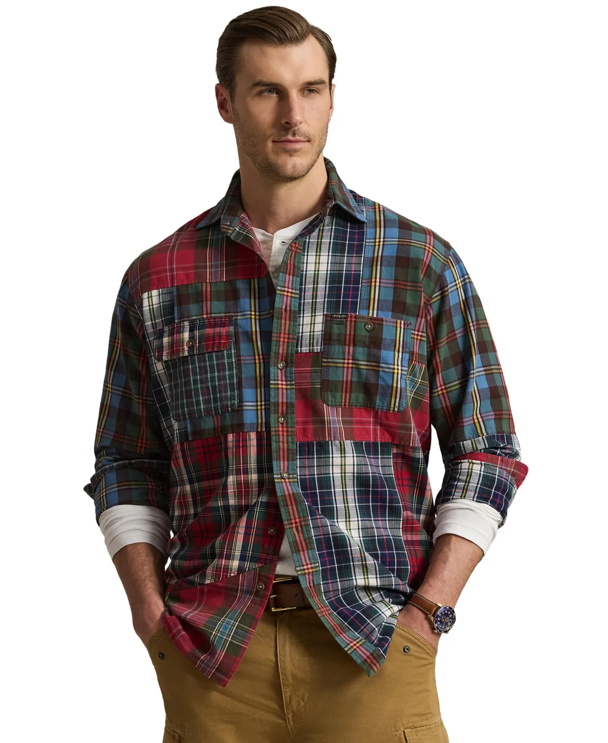 Patchwork Plaid Oxford Workshirt by Polo Ralph Lauren