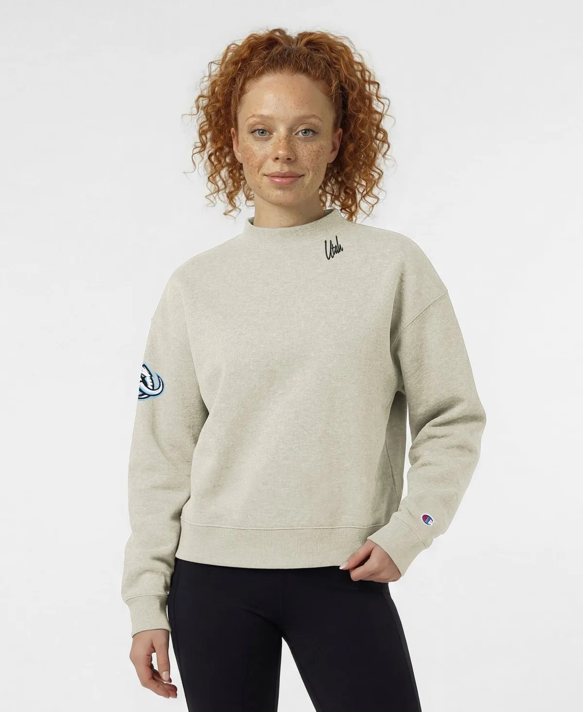 Utah Hockey Club Collar Script Triumph Crewneck Rib-Knit Sweatshirt by Champion