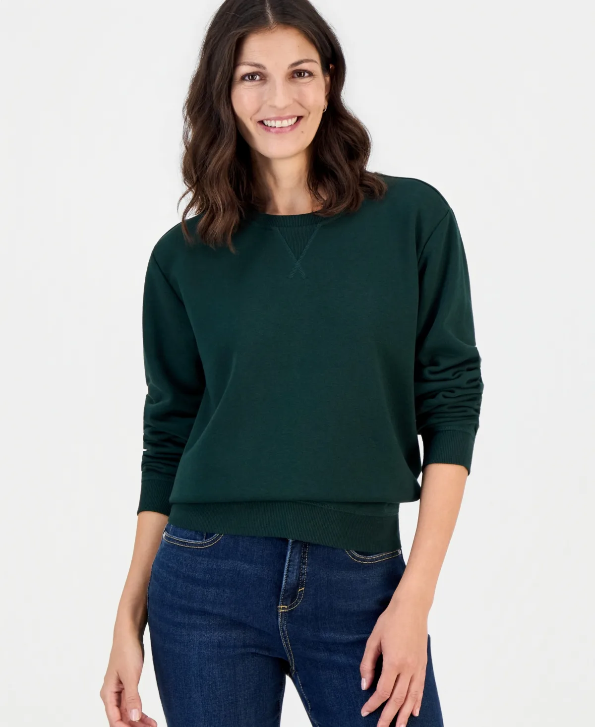 Long-Sleeve Crewneck Sweatshirt by Style & Co