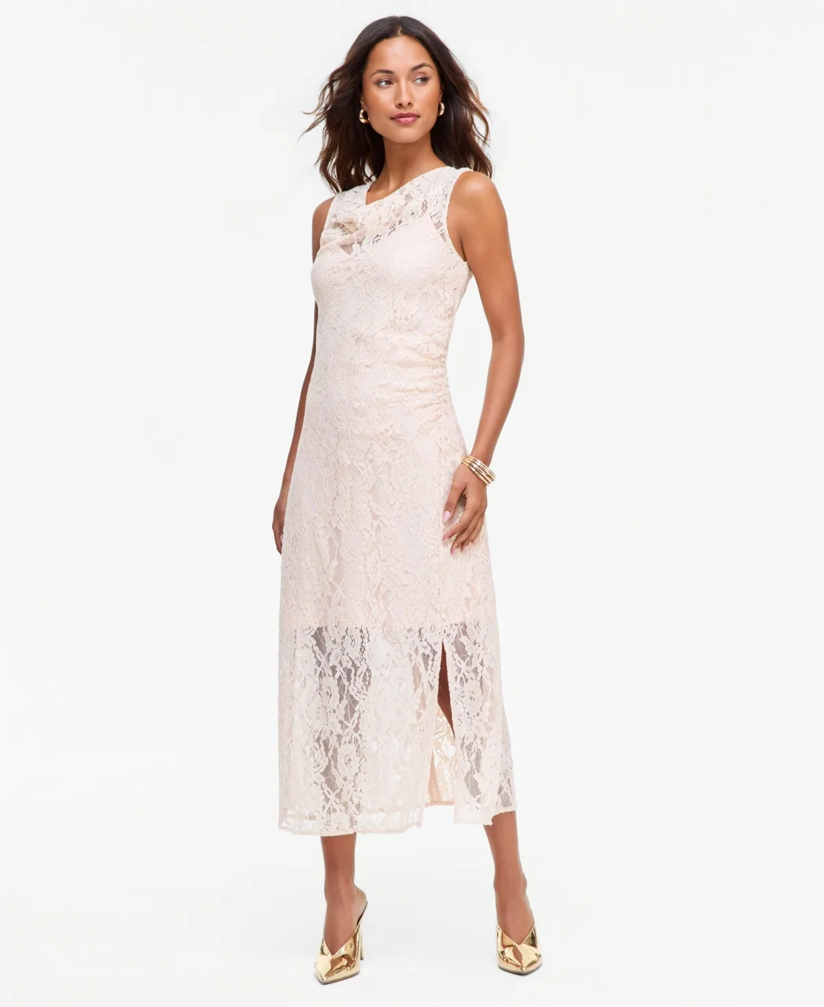 Lace Cowl-Neck Midi Dress by INC International Concepts