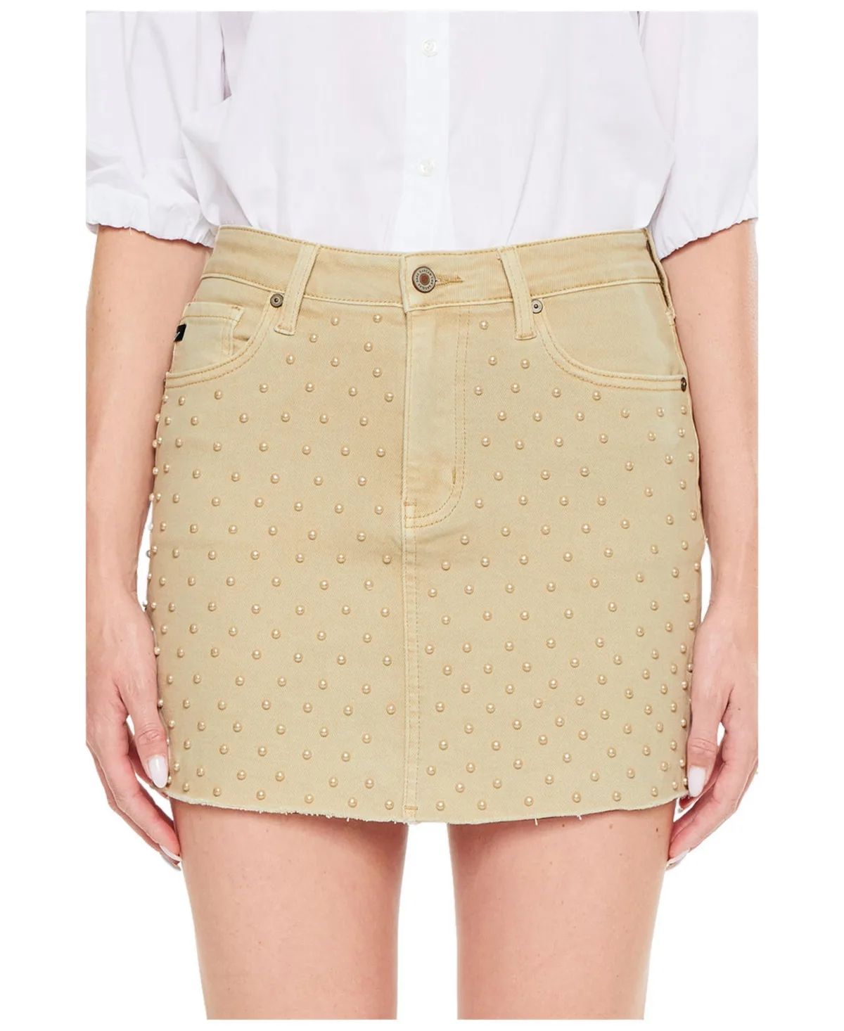 Rowan Mini High-Waisted Denim Skirt by Kancan