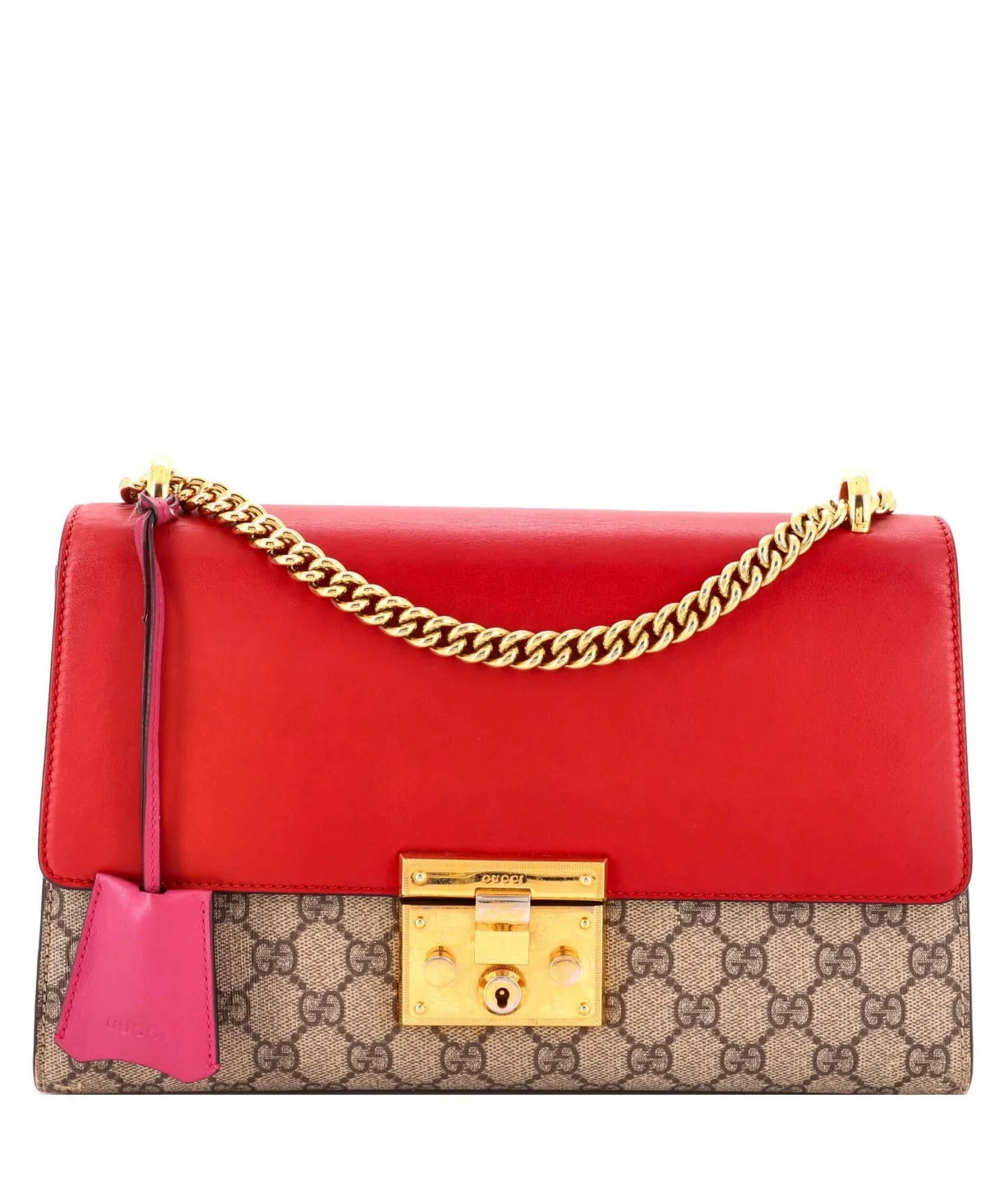 Pre-Owned Gucci Medium Padlock Shoulder Bag Gg Coated Canvas and Leather