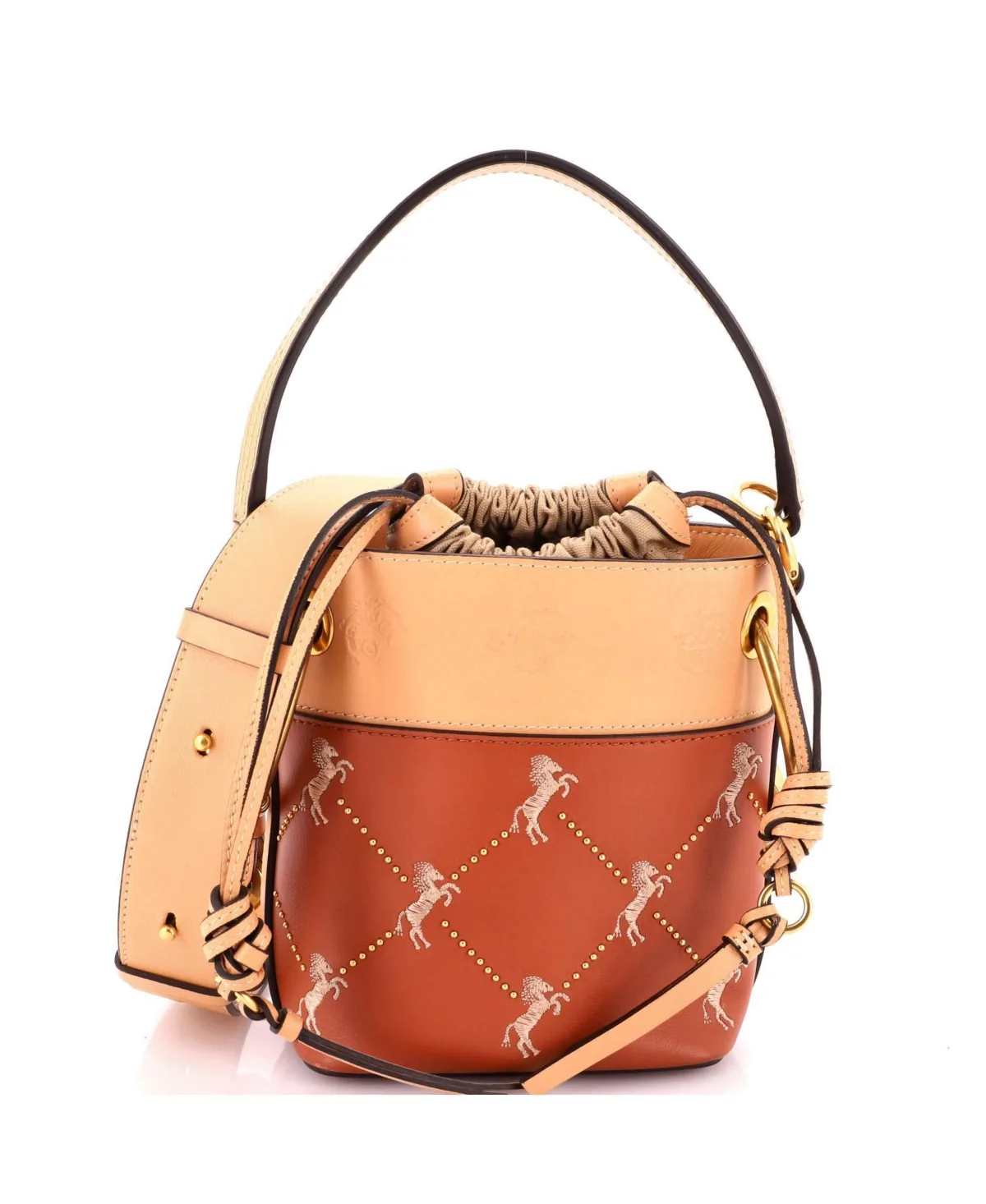 Pre-Owned Chloe Mini Roy Bucket Bag Embroidered Leather by Chloé