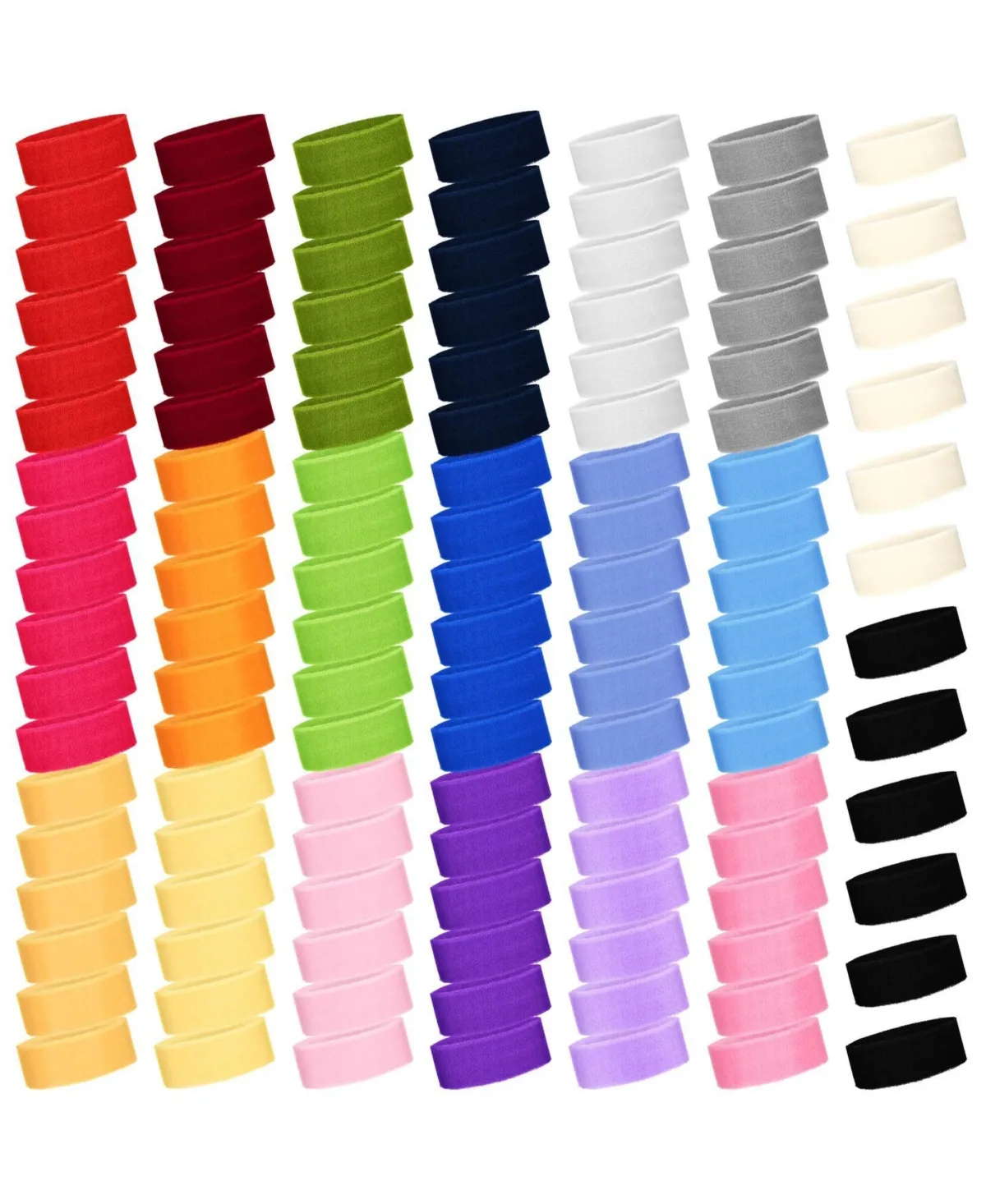 Sports Elastic Headbands, 120-Piece Set by Furlihong