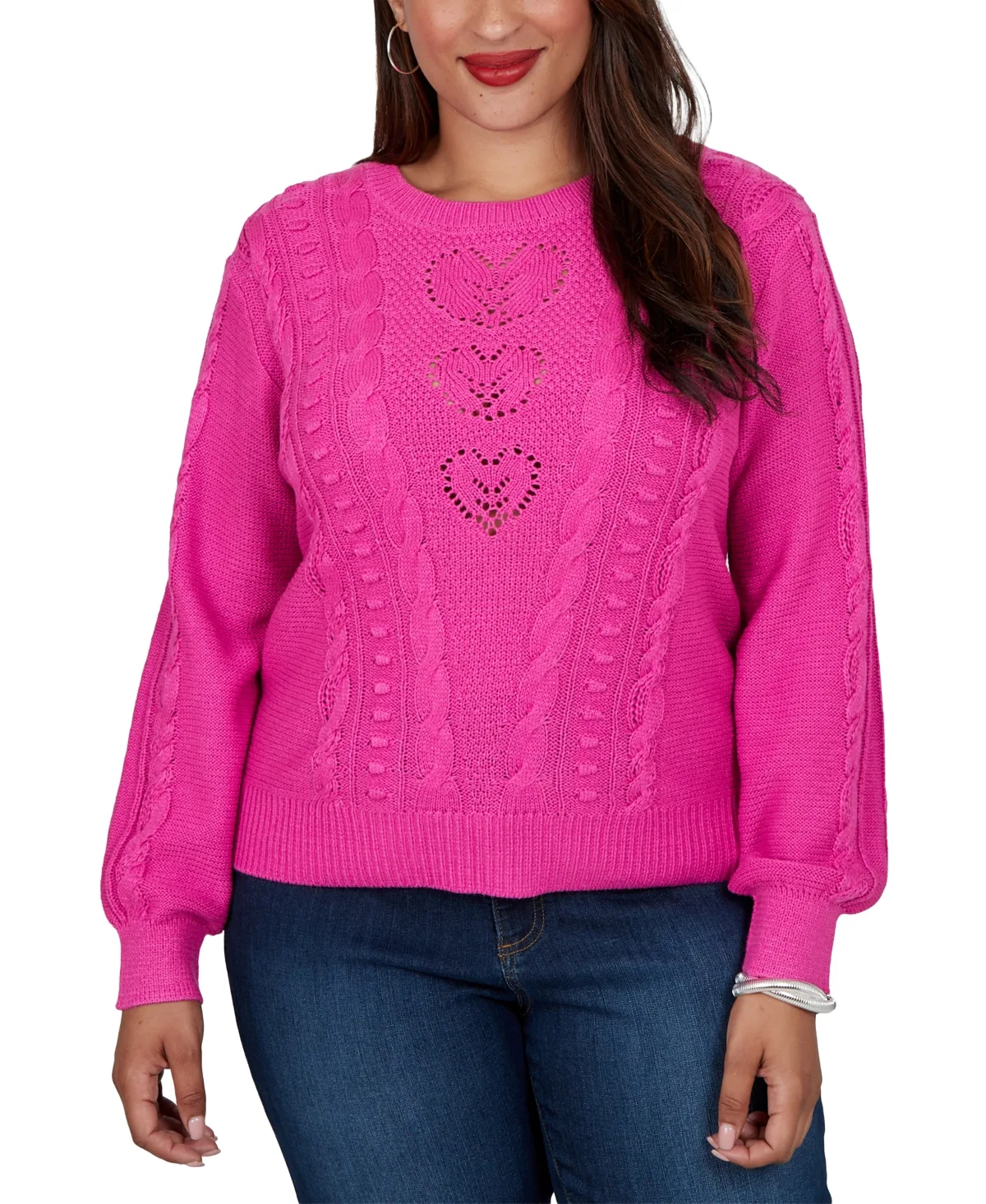 Cable-Knit Heart Pullover by Ruby Rd