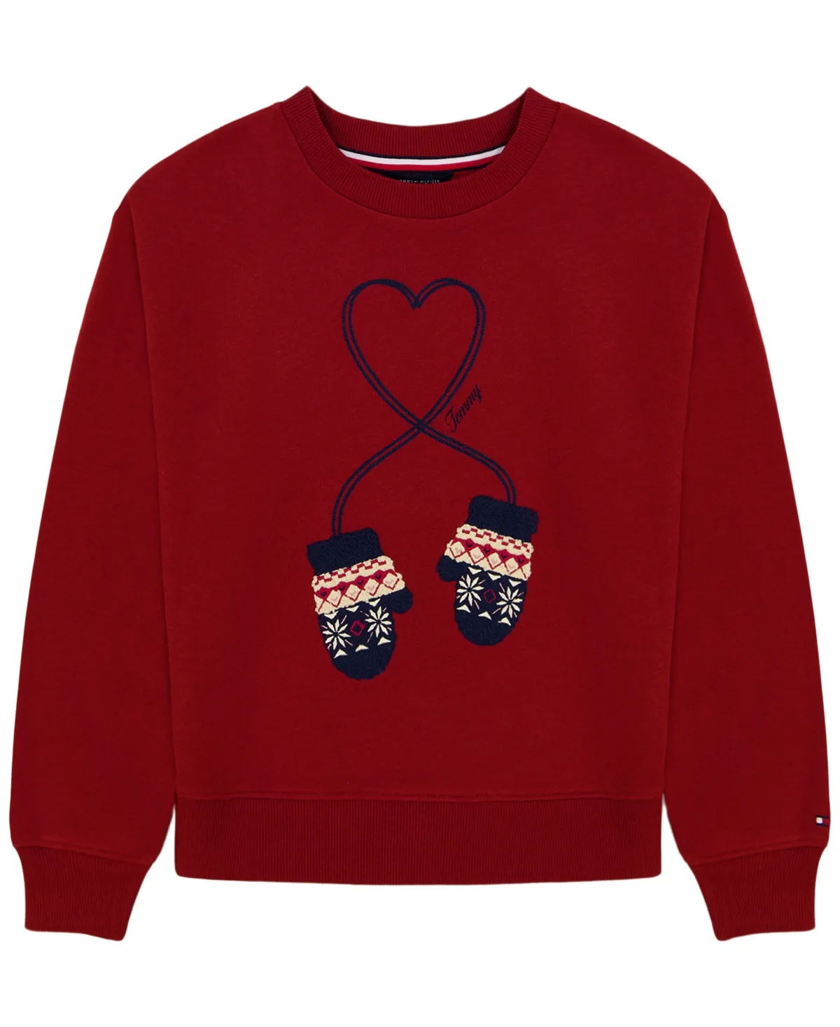 Mitten Applique Embroidered Drop-Shoulder Sweatshirt by Tommy Hilfiger