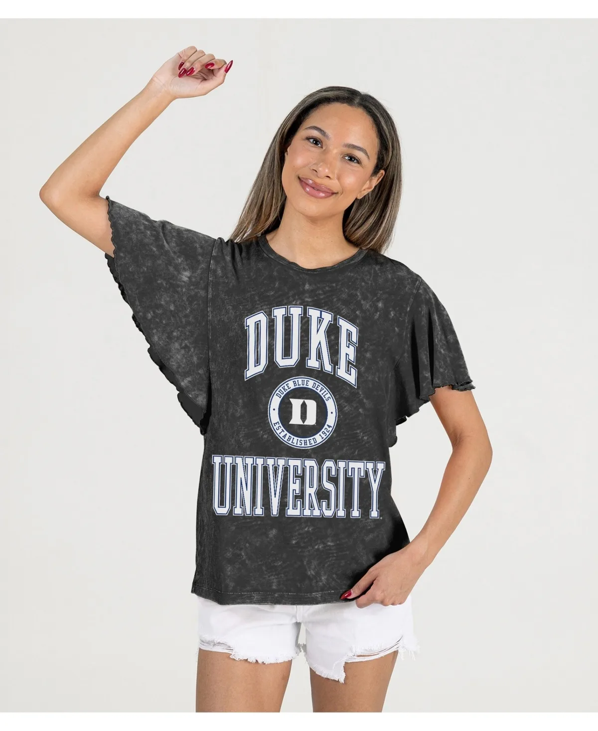Victory Mode Duke Blue Devils Flutter-Sleeve Relaxed-Fit T-Shirt by Gameday Couture