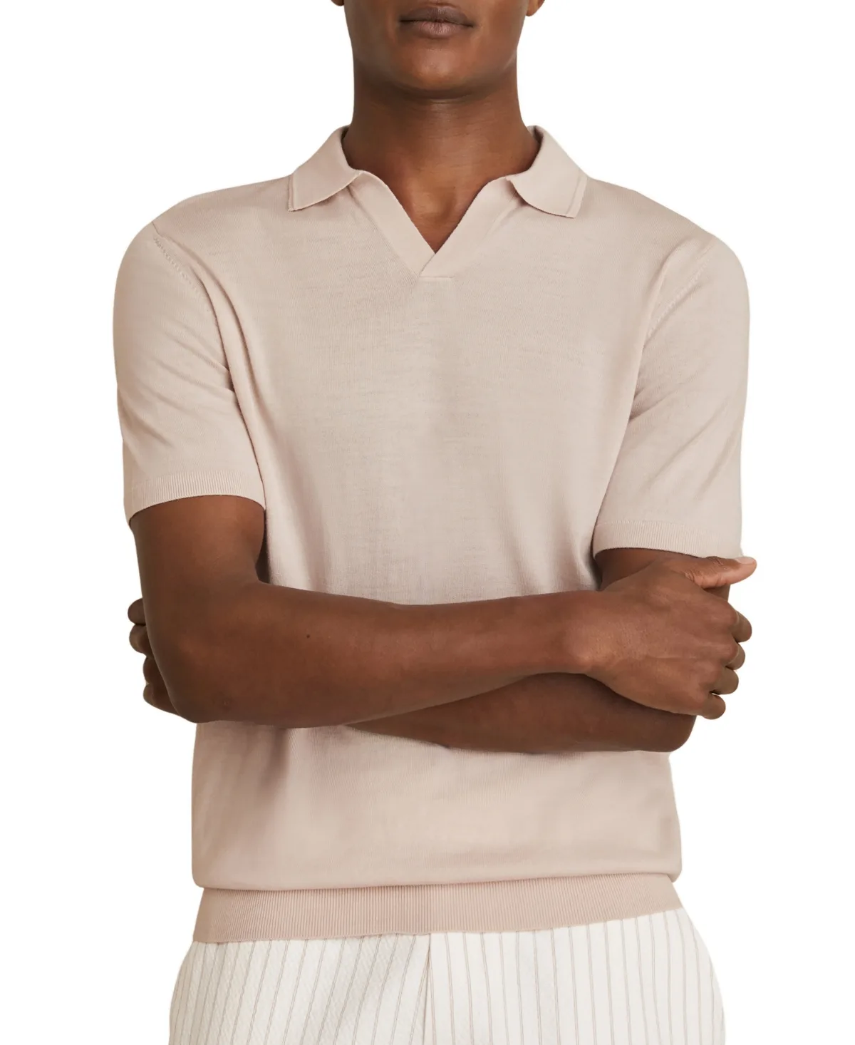 Duchie Open-Collar Fine-Knit Merino Wool Polo Shirt by Reiss