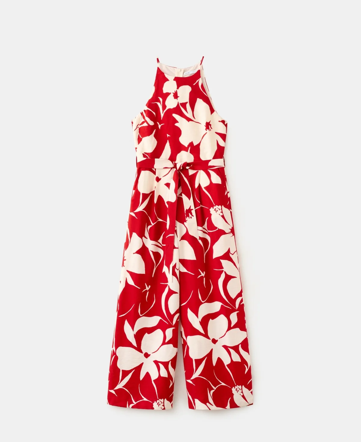 Belted Floral-Printed Jumpsuit