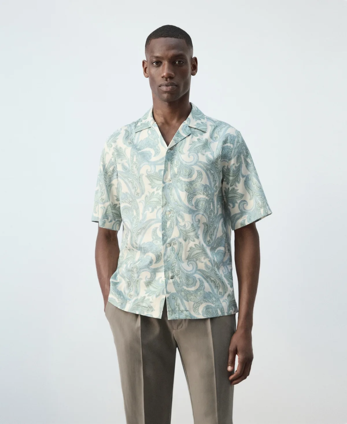 Bowling Collar Printed Cotton Shirt by Mango