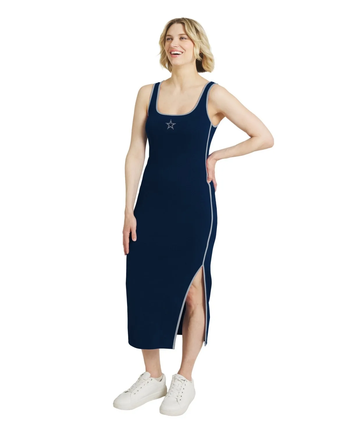 Dallas Cowboys Scoop Neck Ribbed Midi Tank Dress by Wear by Erin Andrews