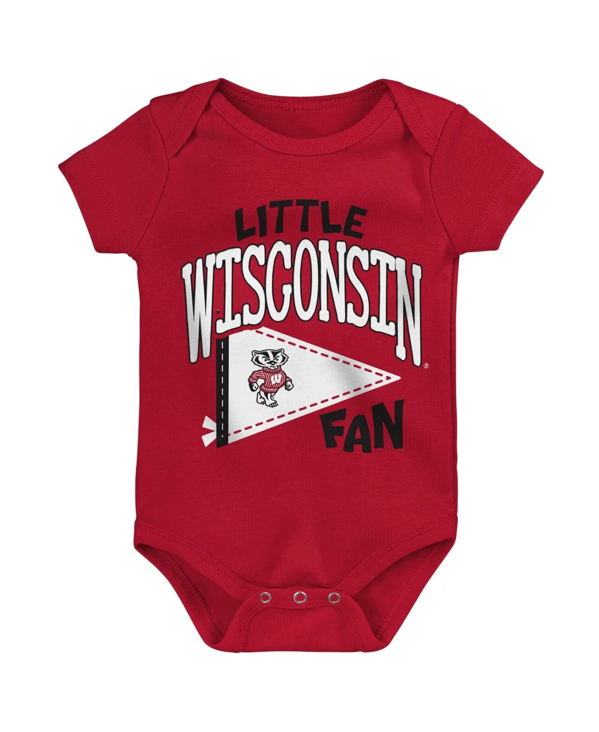 Wisconsin Badgers Little Banner Short-Sleeve Snap-Bottom Bodysuit by Outerstuff