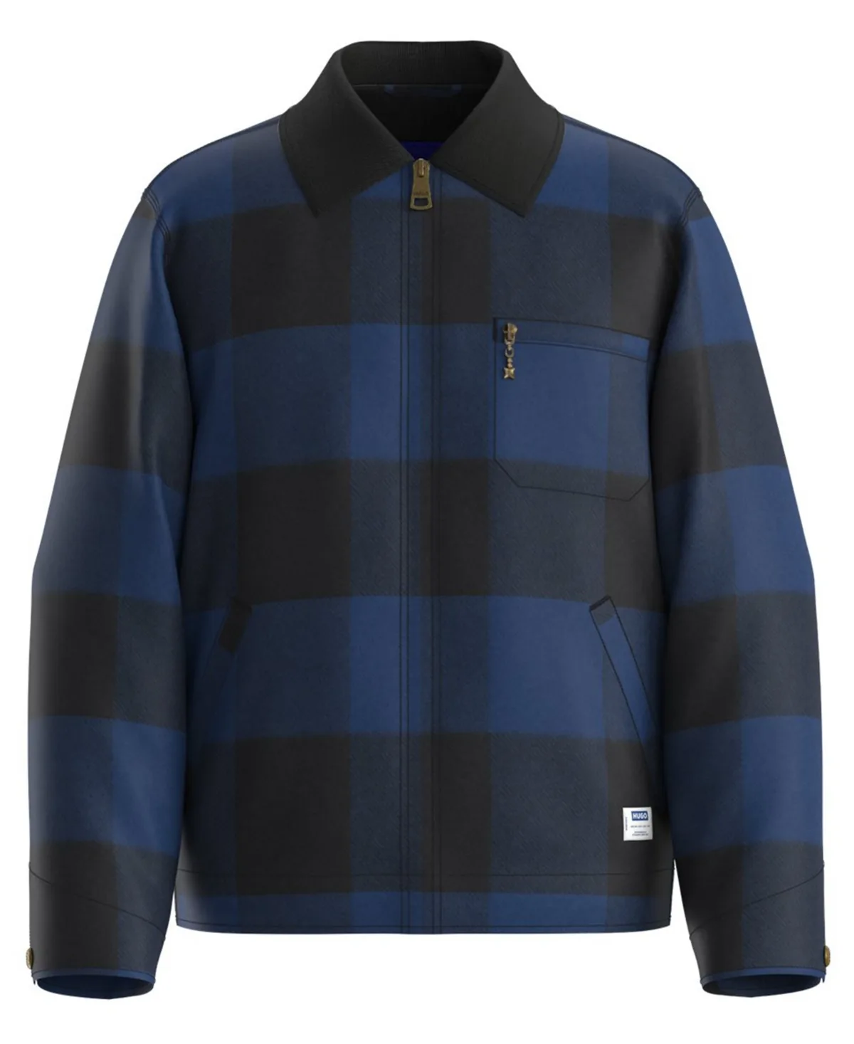 Baker Buffalo-Check Regular-Fit Corduroy Collar Jacket by Hugo Boss