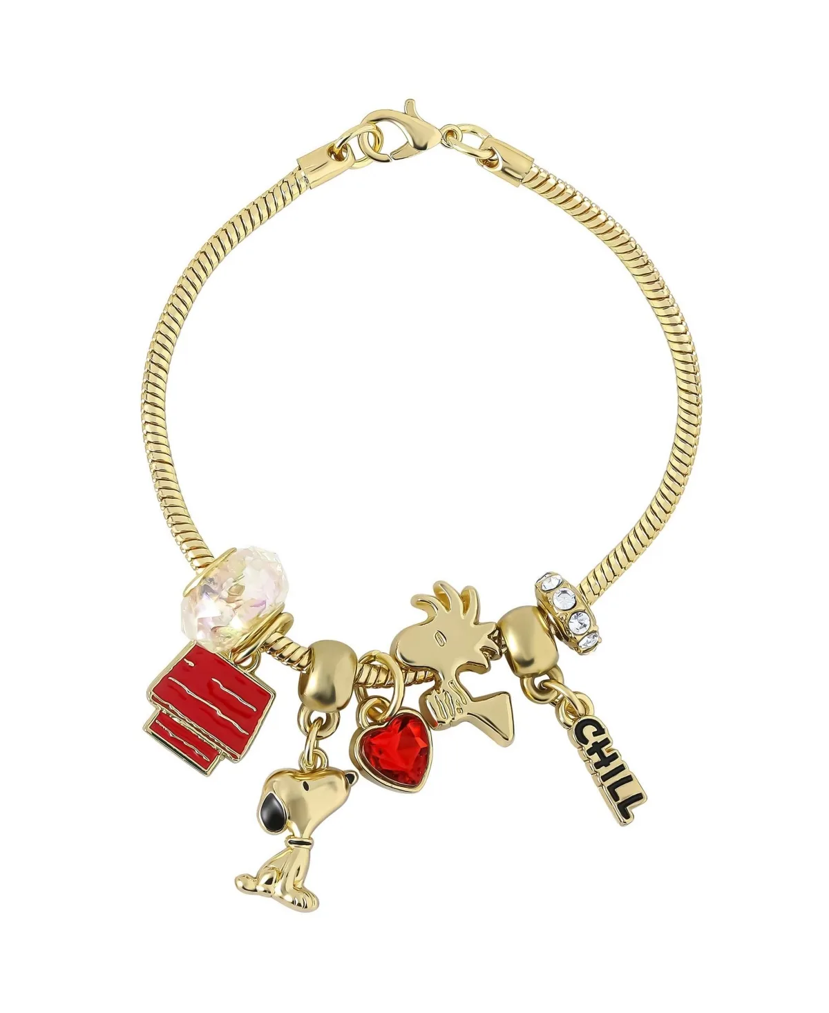 Snoopy and Woodstock Crystal Charm Bracelet by Peanuts