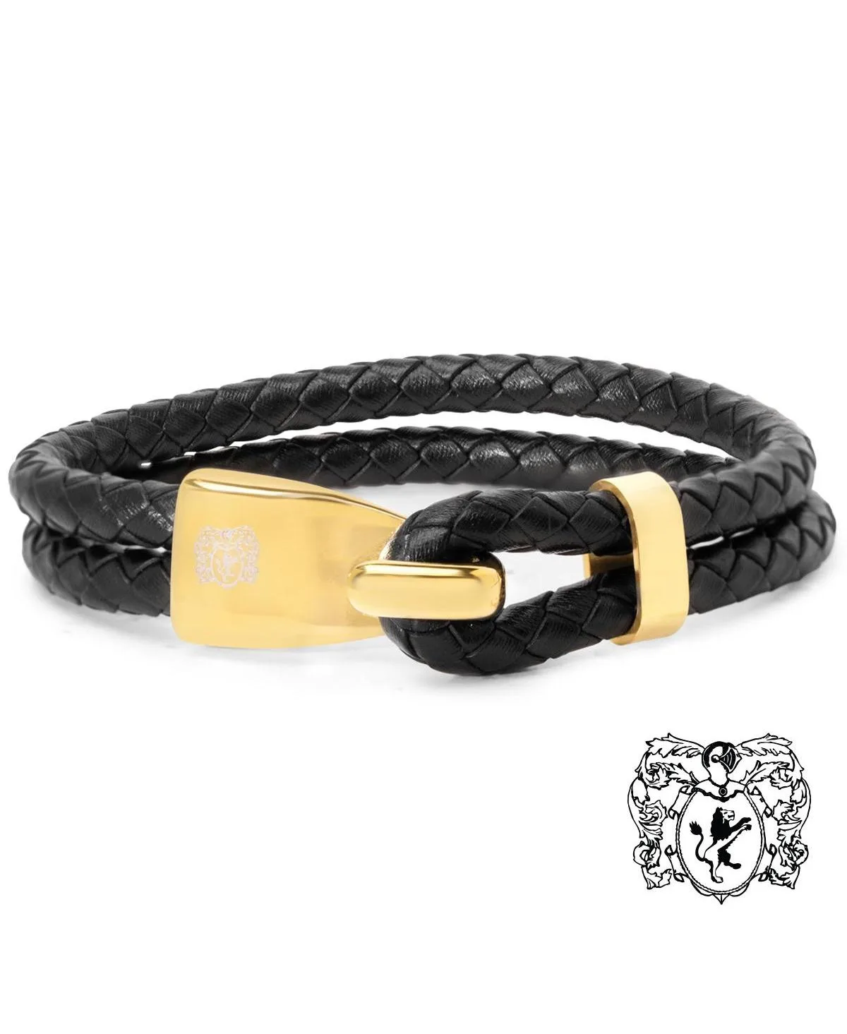 Double-Rope Stainless Steel Leather Bracelet