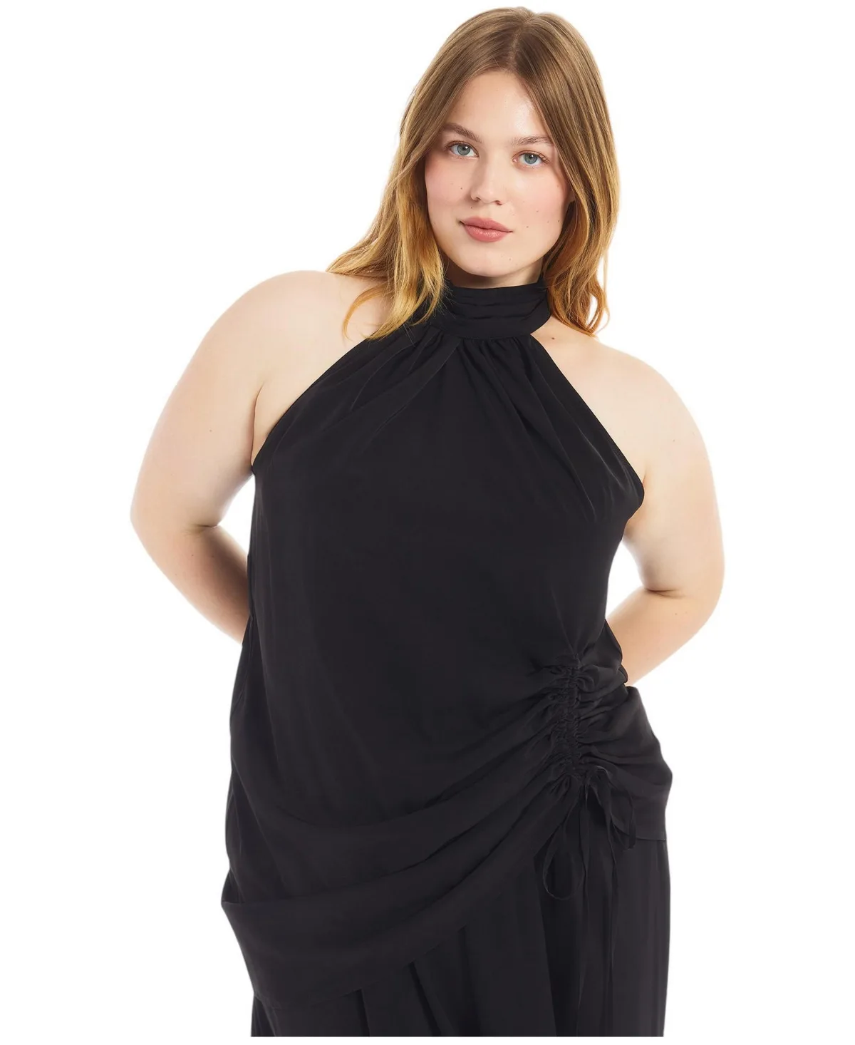 Asymmetric Hem Halter Top by June & Vie