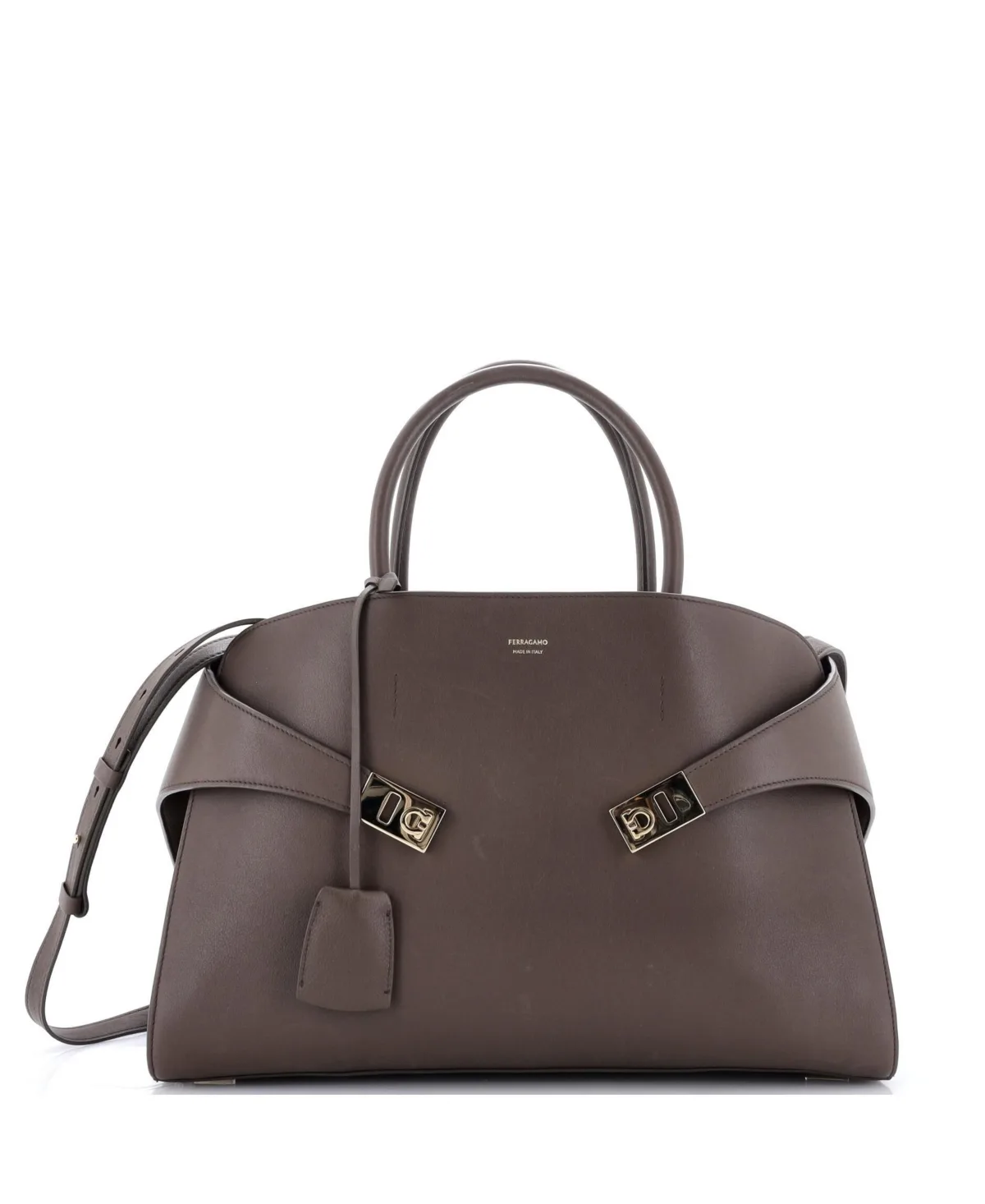 Pre-Owned Salvatore Ferragamo Large Hug Top Handle Bag Leather by Salvatore Ferragamo